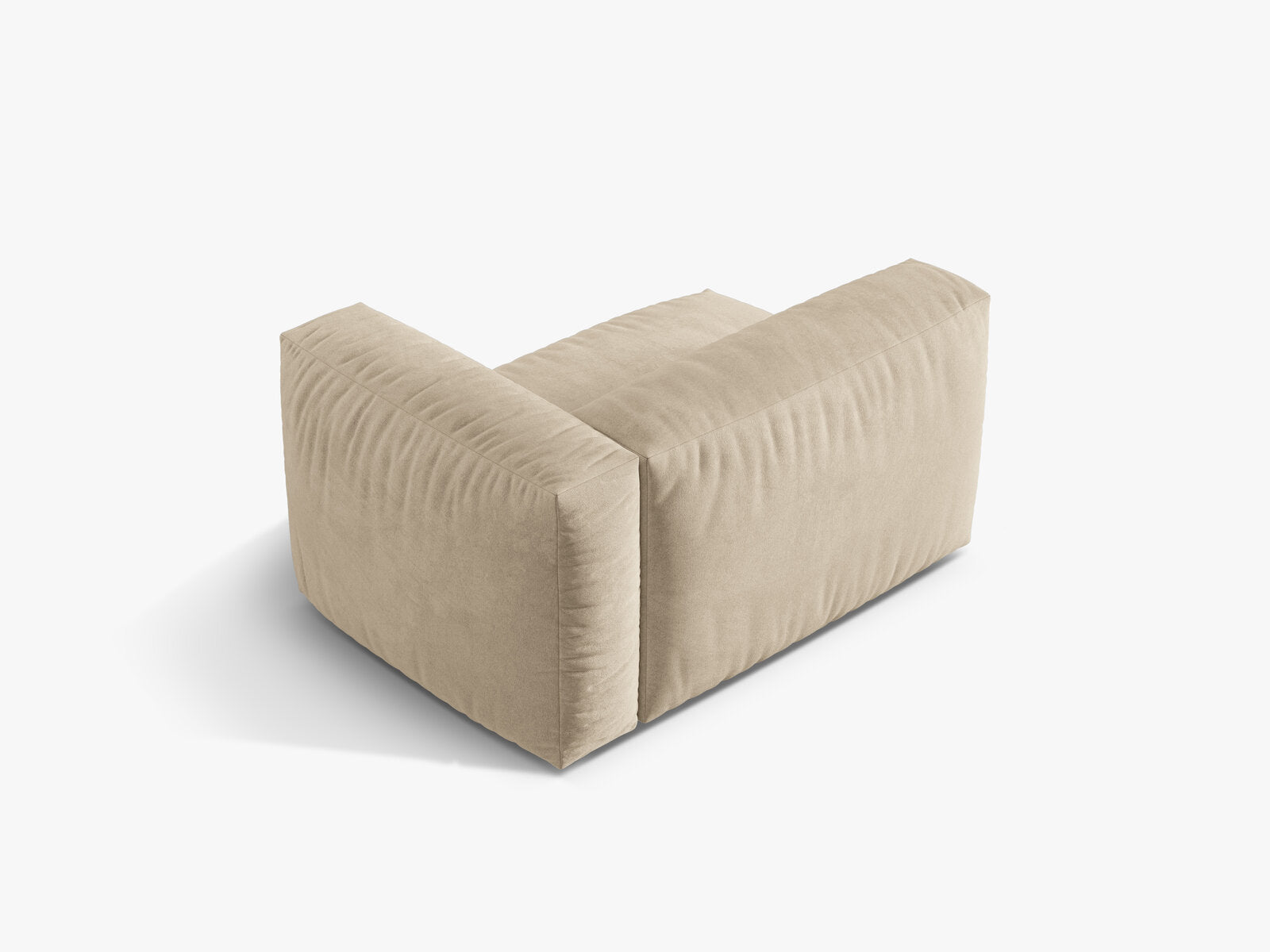 Micadoni Eckmodul Martina 1-Sitzer Rechts Samt Vogue Helles Beige