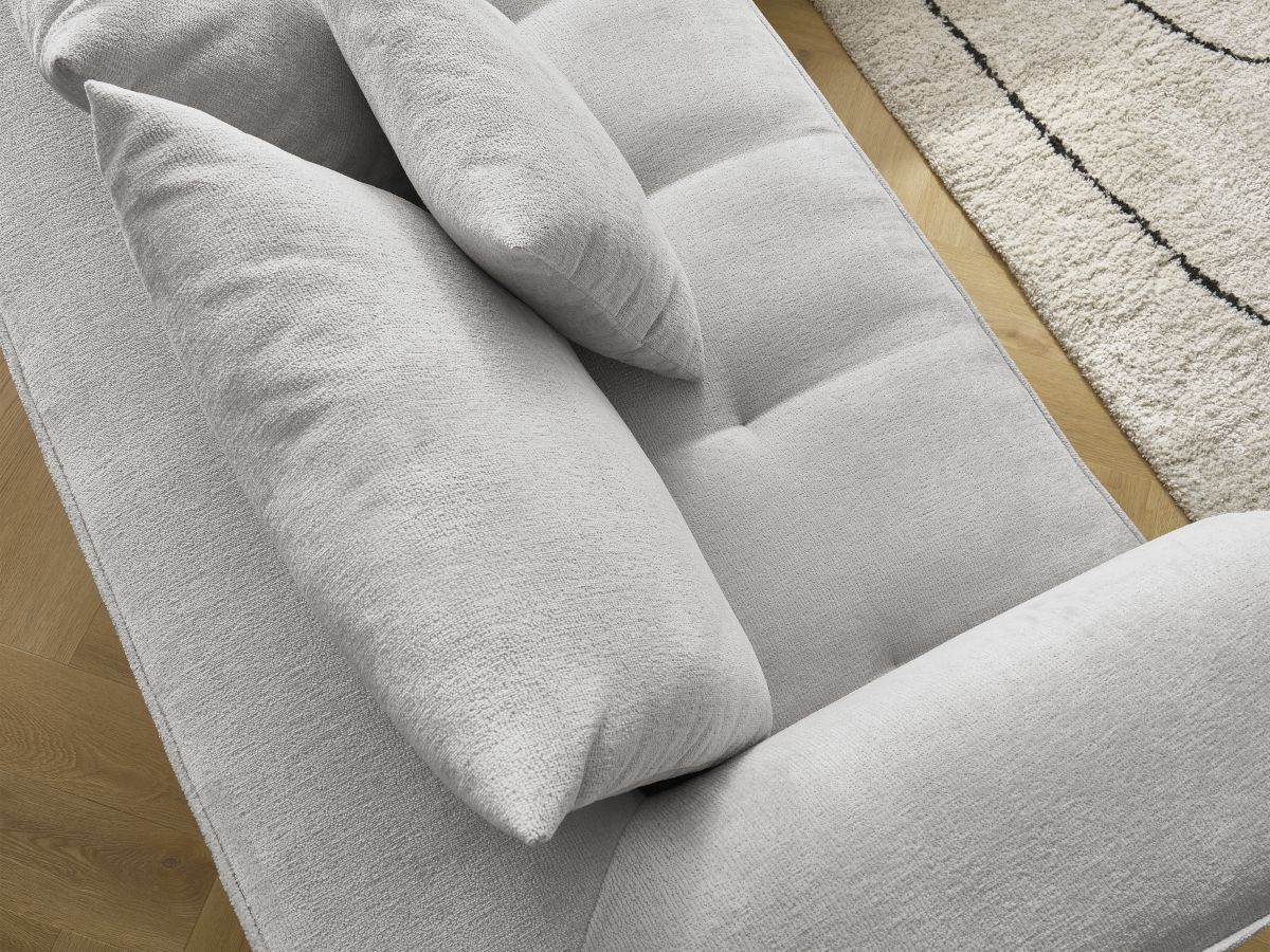 Bobochic Whesley Ecksofa Stoff Hellgrau Ecke rechts