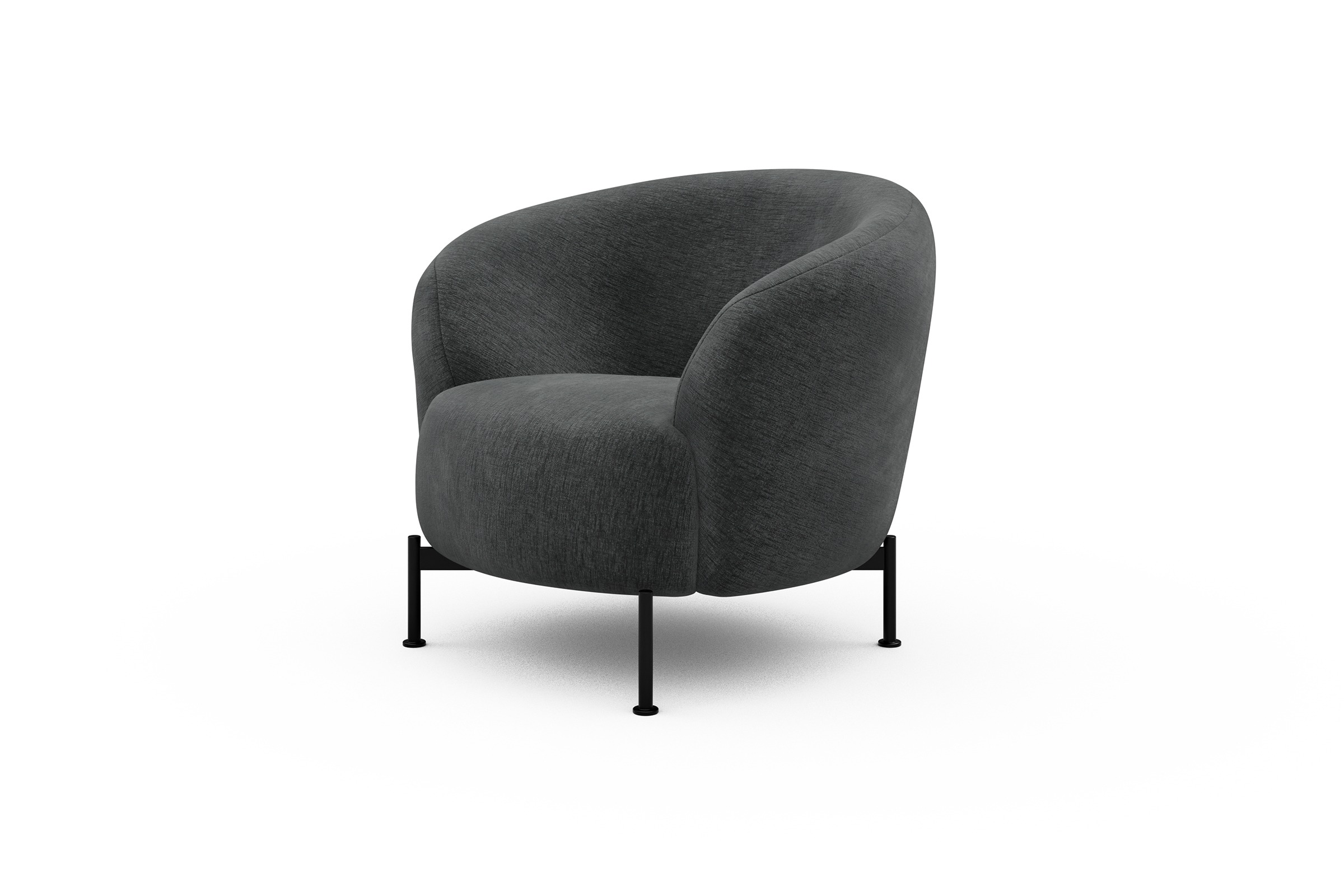 Sessel Ronda X-Metallgestell Schwarz Smooth-Deep-Warm-Grey