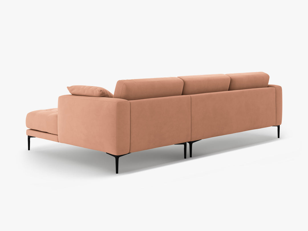 Micadoni Ecksofa Bemy 3-Sitzer Rechts Samt Rosa