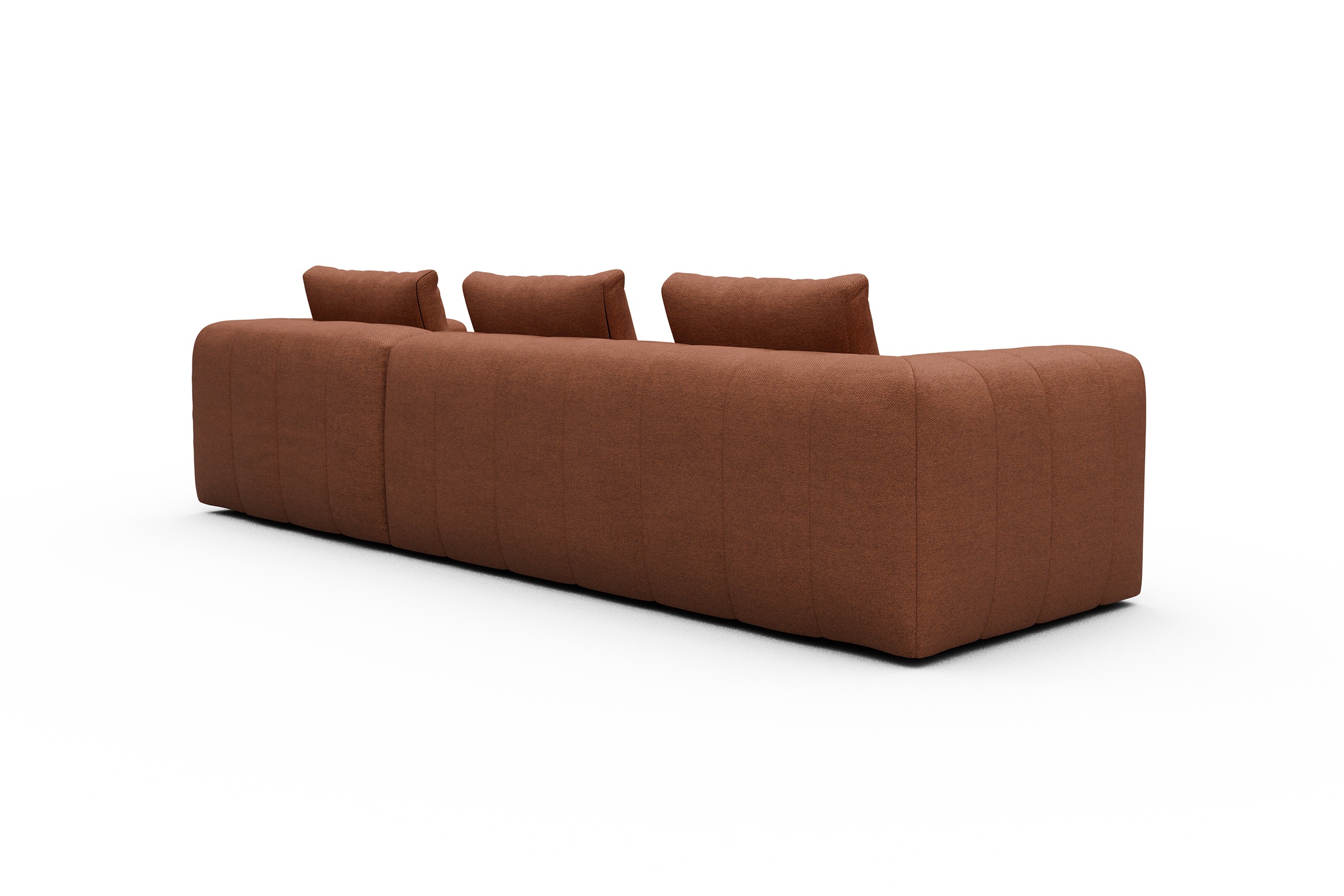Ecksofa Hugo 2,5-Sitzer Armlehne links mit Chaiselongue Weda-Rust