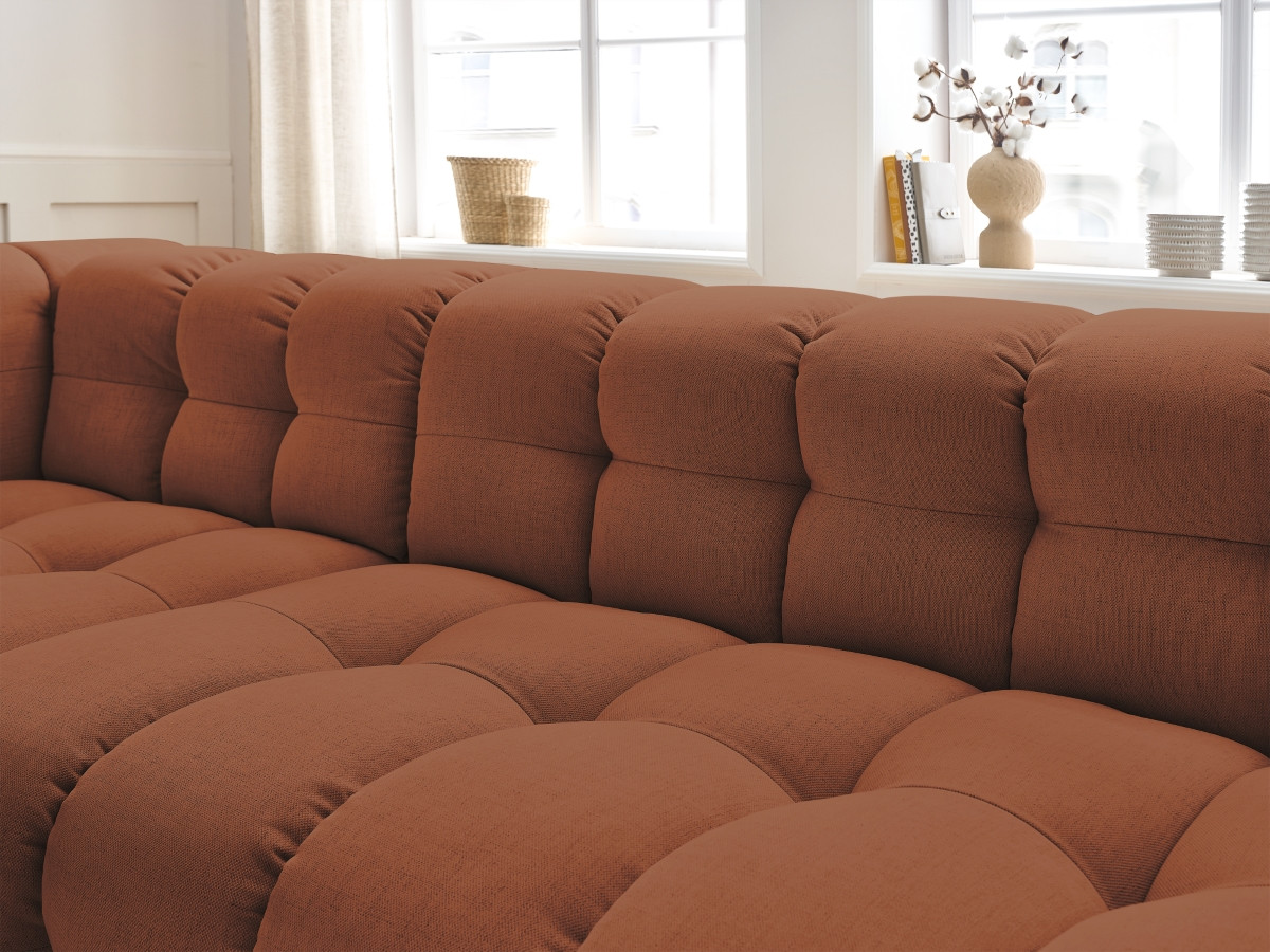 Bobochic Cloud Ecksofa 288 × 184 cm Stoff Orange Ecke links