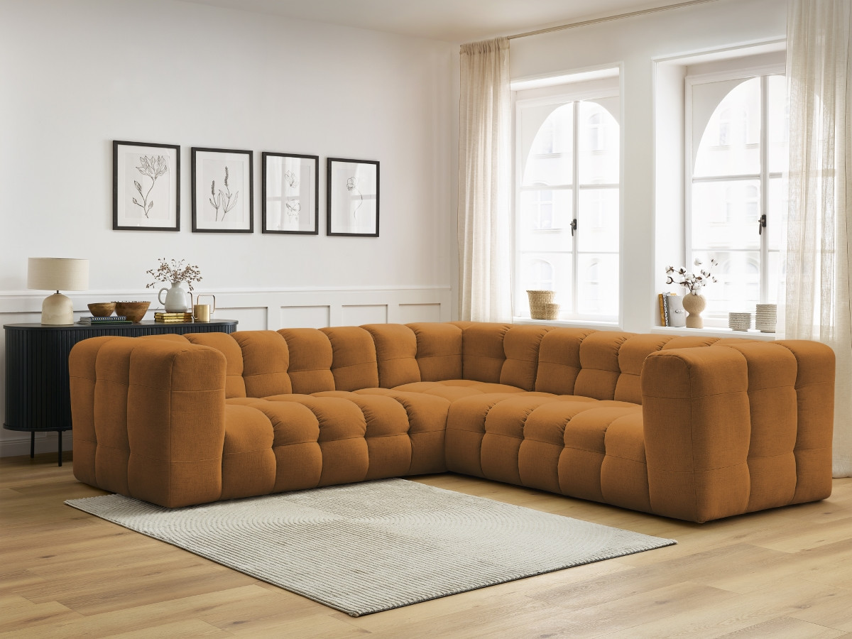 Bobochic Cloud Ecksofa 268 × 184 cm Stoff Gelb