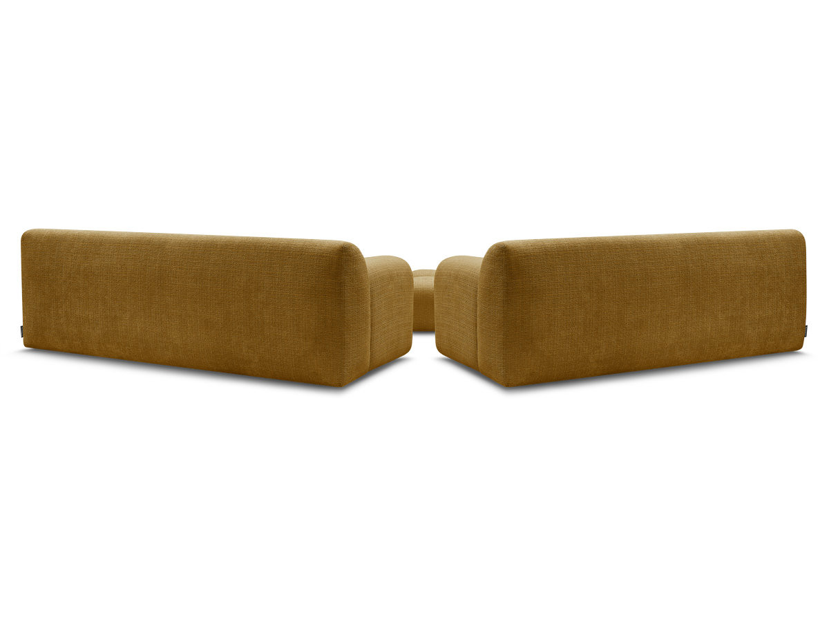 Bobochic Melisse Sofa 5-Sitzer mit Pouf Strukturstoff Gelb