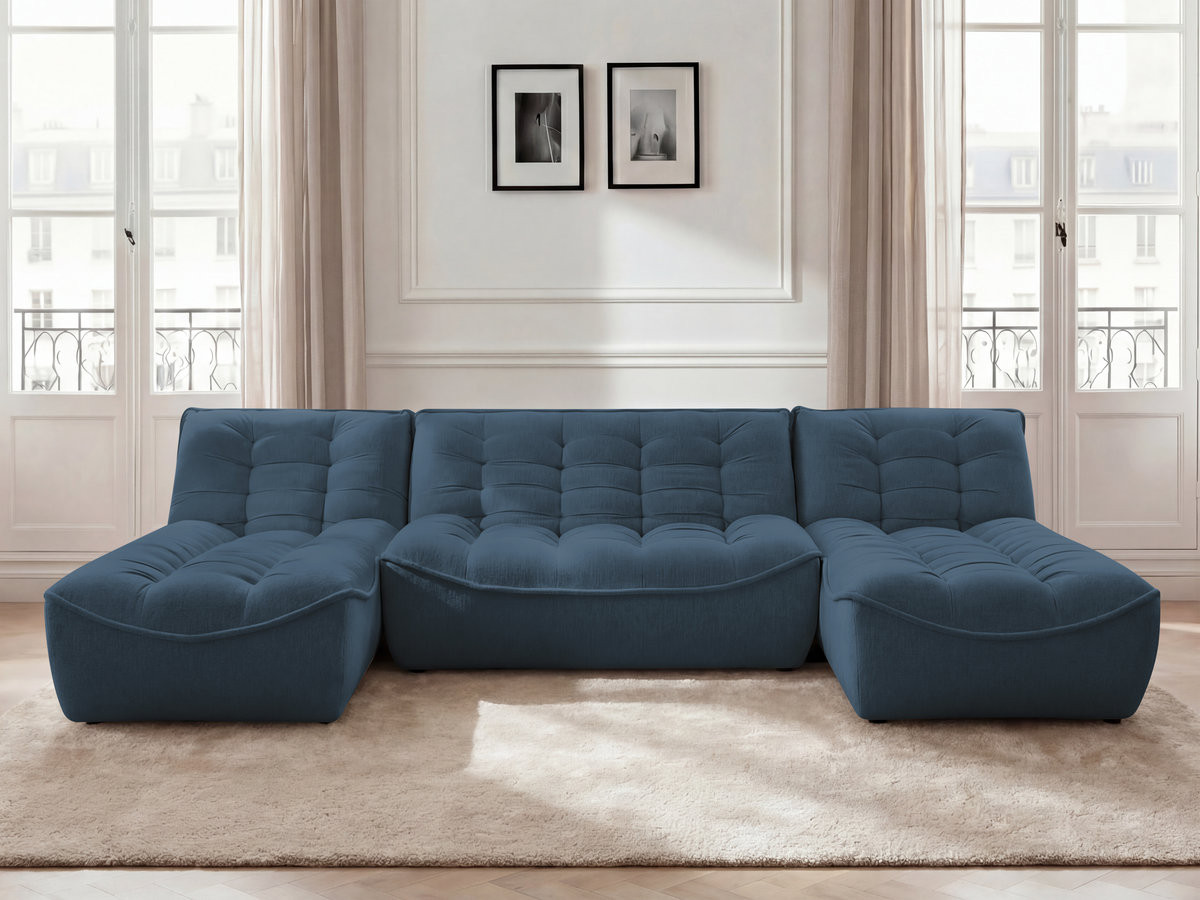 Bobochic Serena Wohnlandschaft Melange-Stoff Blau