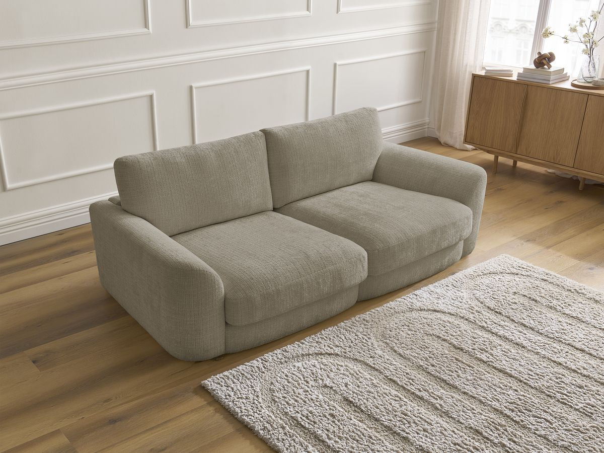 Bobochic Leonore Sofa 3-Sitzer Strukturstoff Taupe