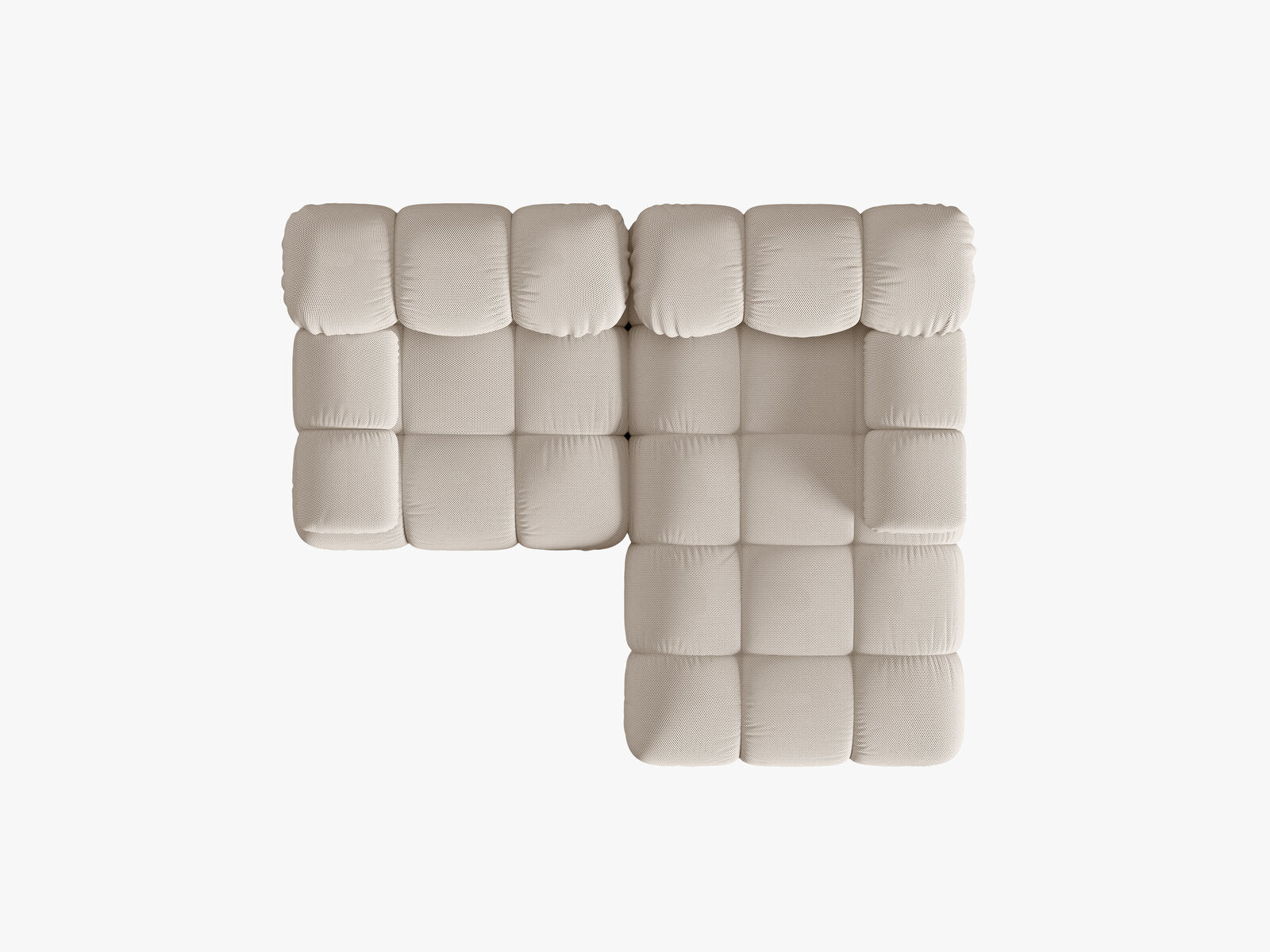 Micadoni Modulares Ecksofa Bellis 3-Sitzer Rechts 3D-Stoff Sonic Helles Beige