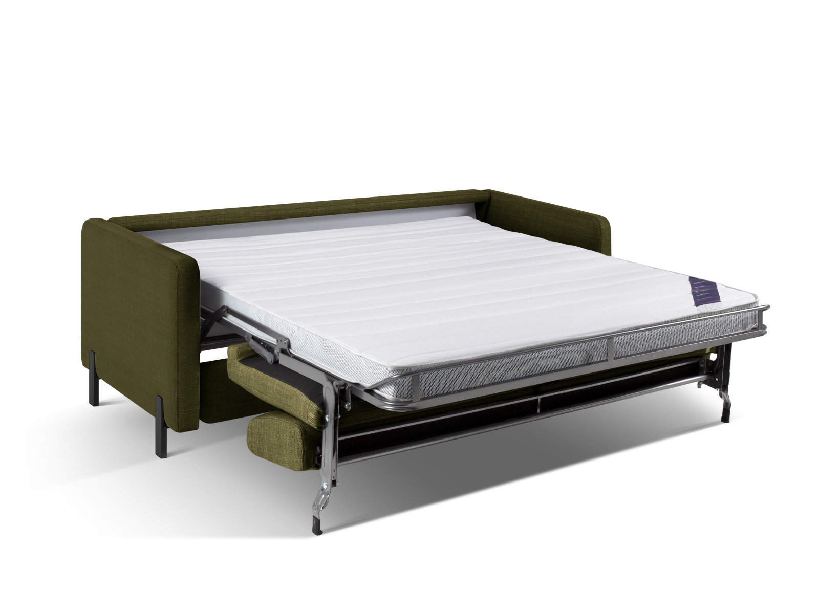 Micadoni Schlafsofa Gloria 2-Sitzer Strukturierter Stoff Grün 205x140