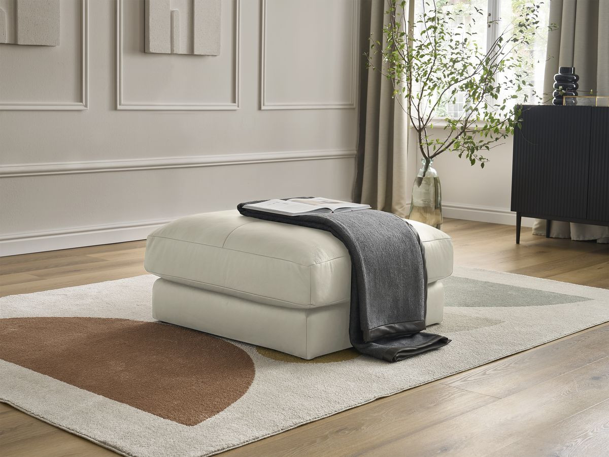 Bobochic Leonard Pouf Leder Beige