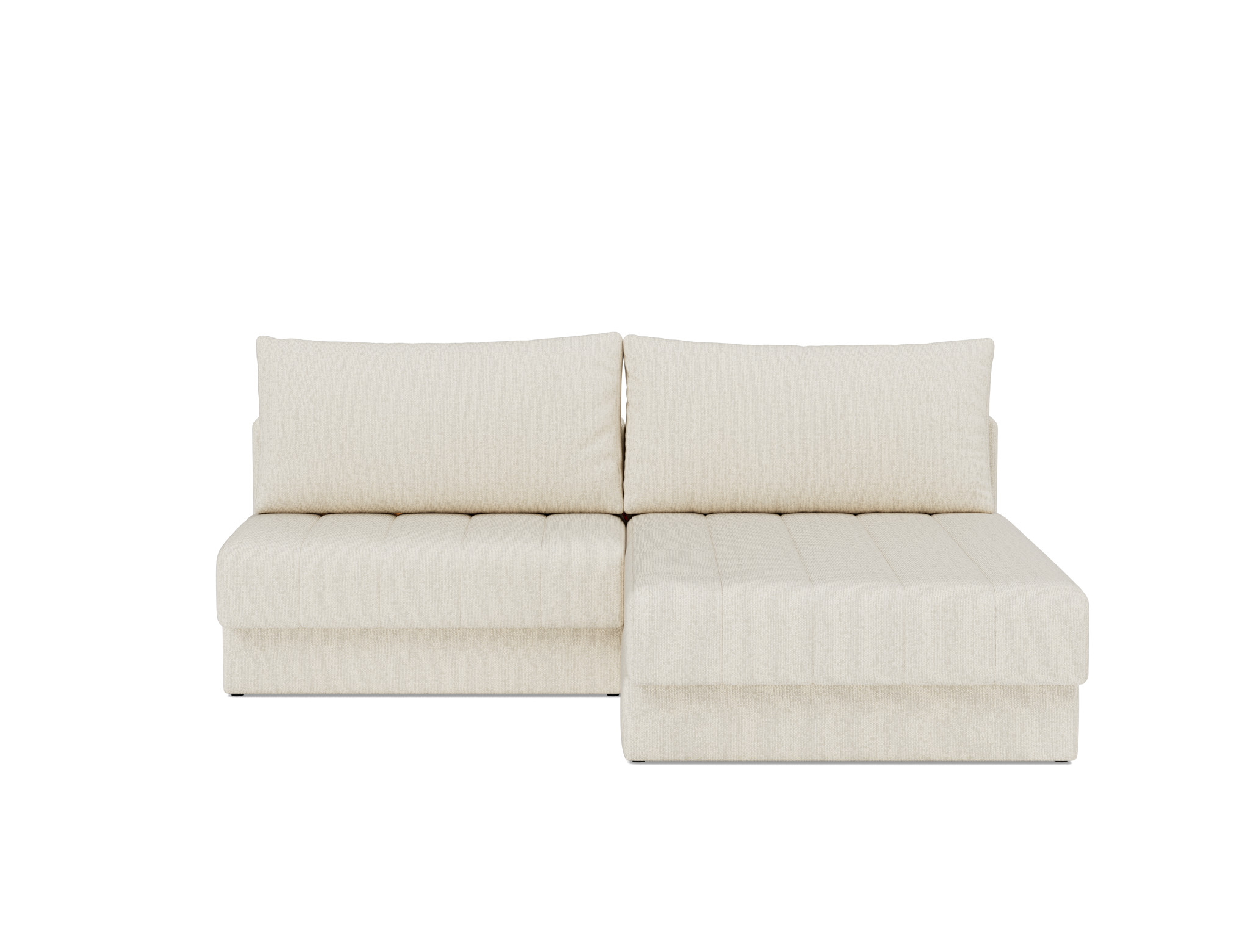 Schlafsofa Akello mit Chaiselongue Boucle Skandi 531-Off-White