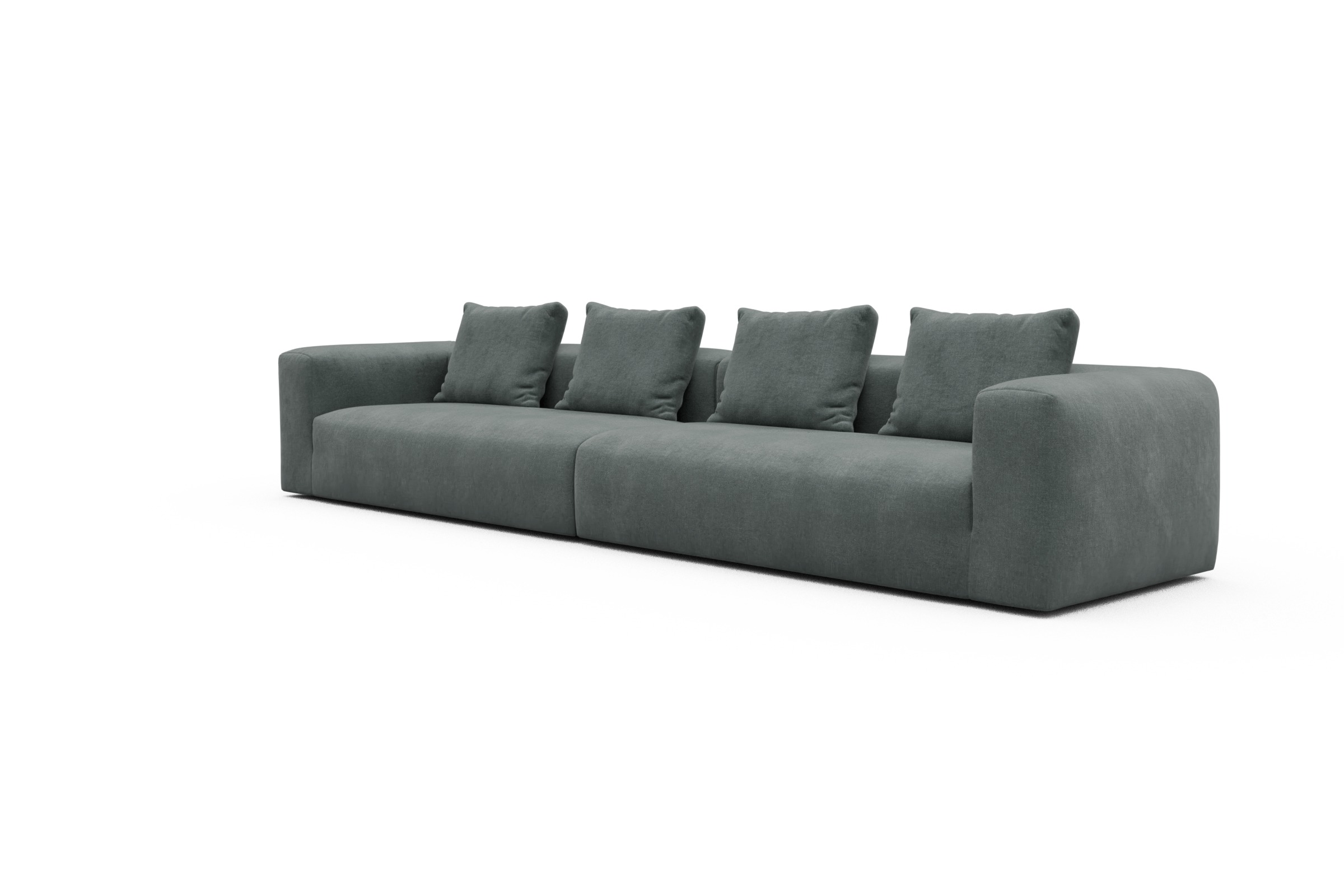 Sofa Modulares XXL Sofa Fred 5-Sitzer Smooth-Silver-Grey