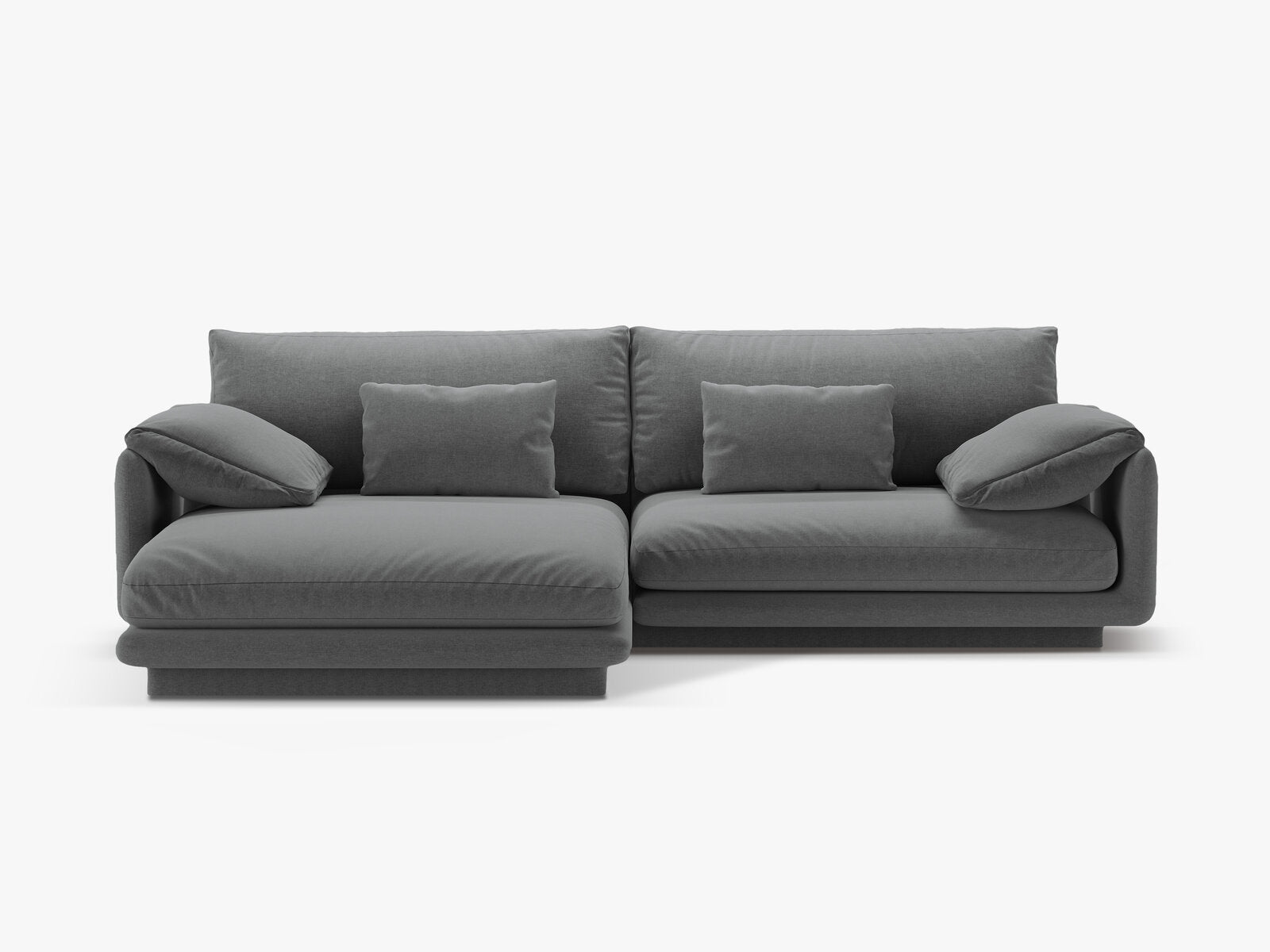 Micadoni Ecksofa Torino 4-Sitzer Links Strukturierter Stoff Dunkelgrau