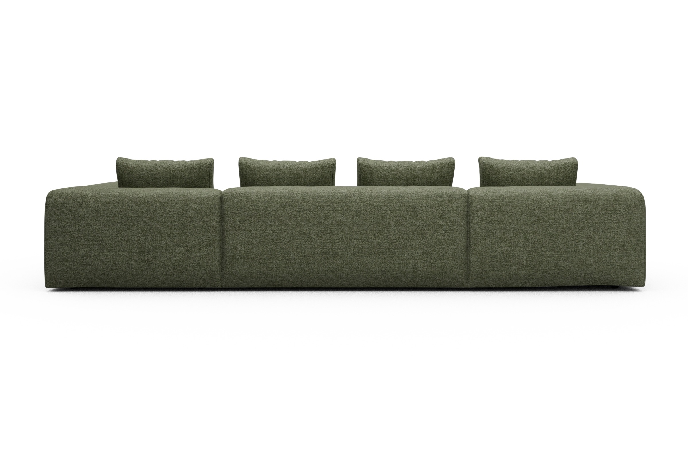 Wohnlandschaft Fred Relax-Ecke rechts mit 2-Sitzer und Chaiselongue links Carreno-Vivid-Green