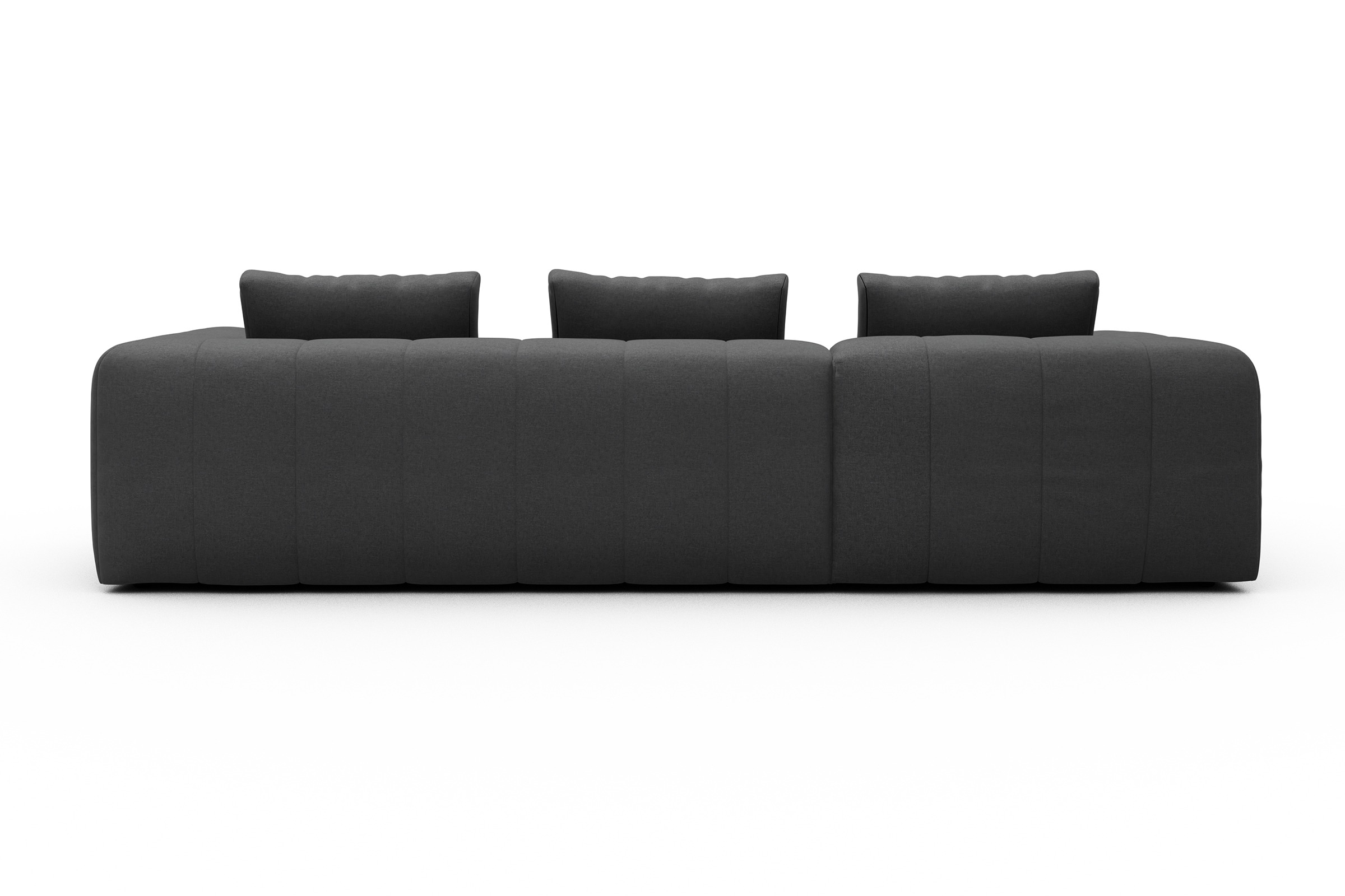 Ecksofa Hugo 2,5-Sitzer Armlehne rechts mit Chaiselongue Satya-Zinc