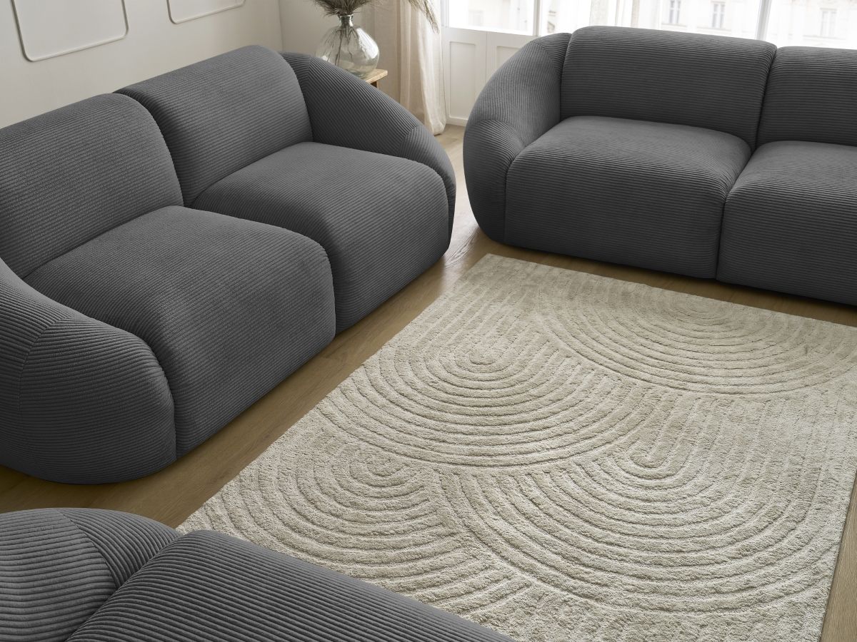 Bobochic Tina Sofa 6-Sitzer Cordsamt Dunkelgrau