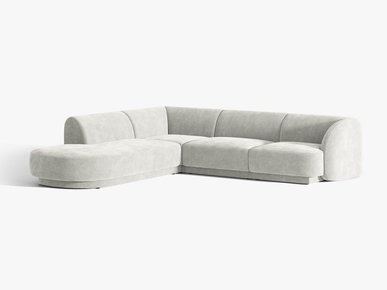 Micadoni Ecksofa Miley 6-Sitzer Links Chenille Eden Silber
