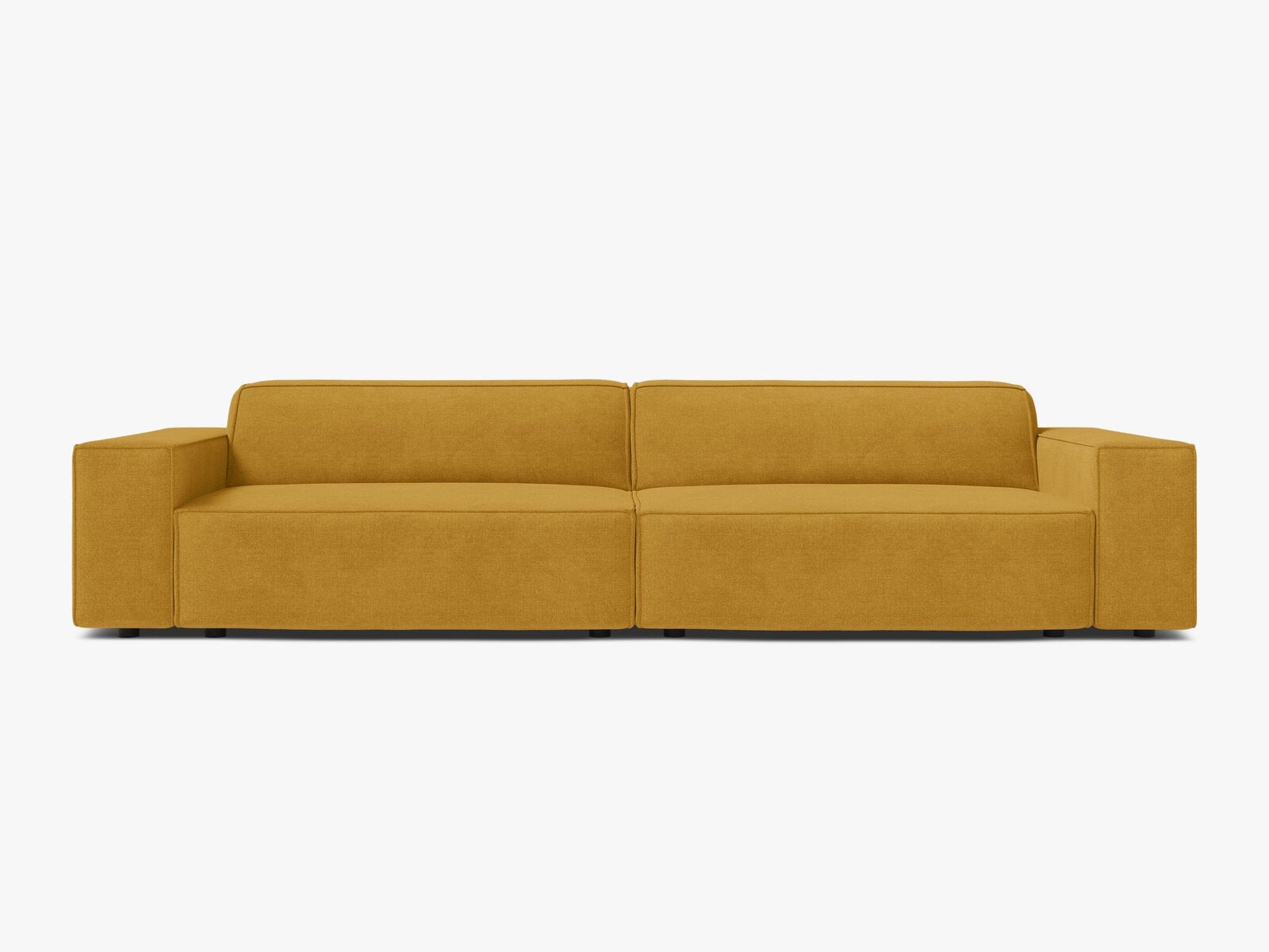 Micadoni Sofa Jodie 4-Sitzer Strukturierter Stoff Liberty Gelb
