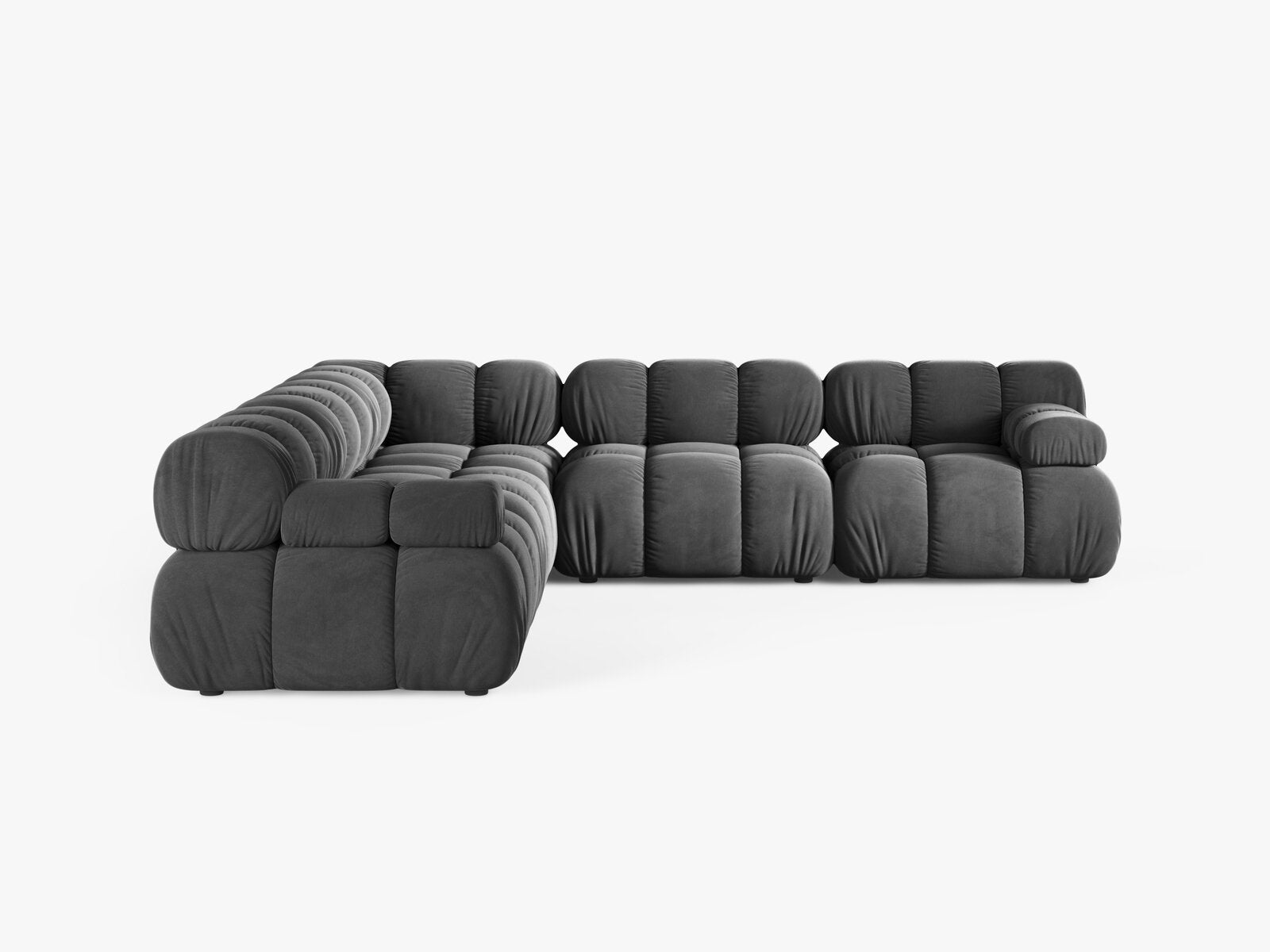 Micadoni Symmetrisches Ecksofa Bellis 5-Sitzer Samt Venus Grau