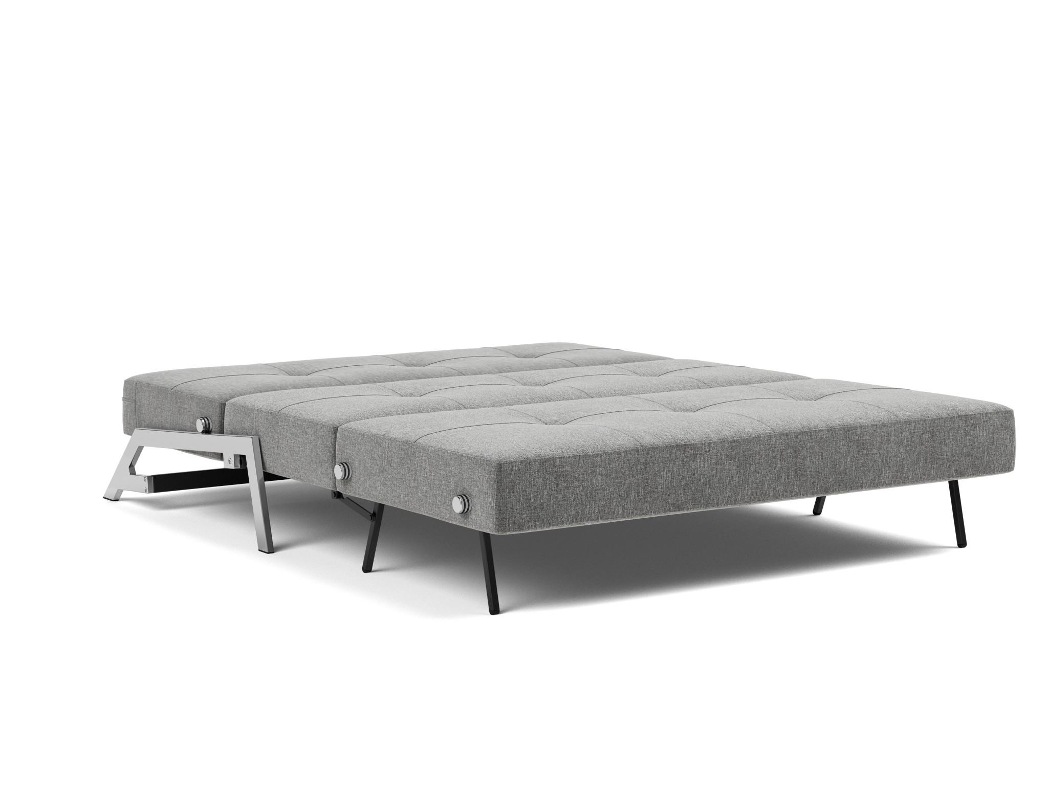 Schlafsofa Cubed 160 Strukturierter Stoff Twist 563-Charcoal Beine Chrom