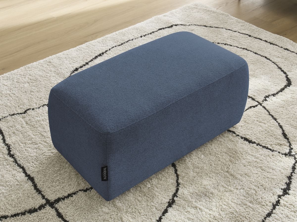 Bobochic Atilla Pouf Melange-Stoff Blau