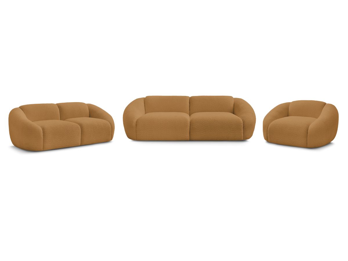 Bobochic Tina Sofa 6-Sitzer Bouclé-Stoff Gelb
