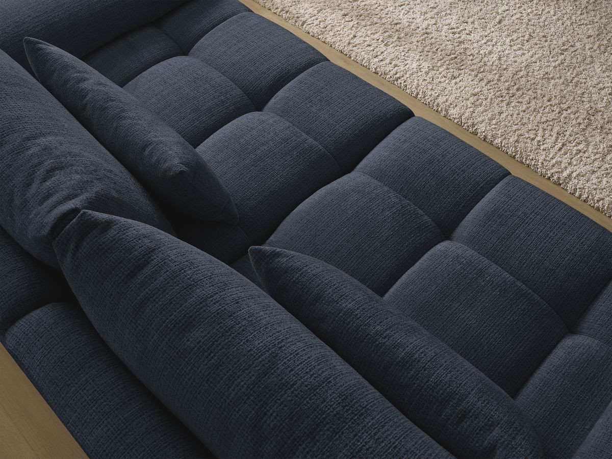 Bobochic Ivane Sofa 3-Sitzer Strukturstoff Dunkelblau