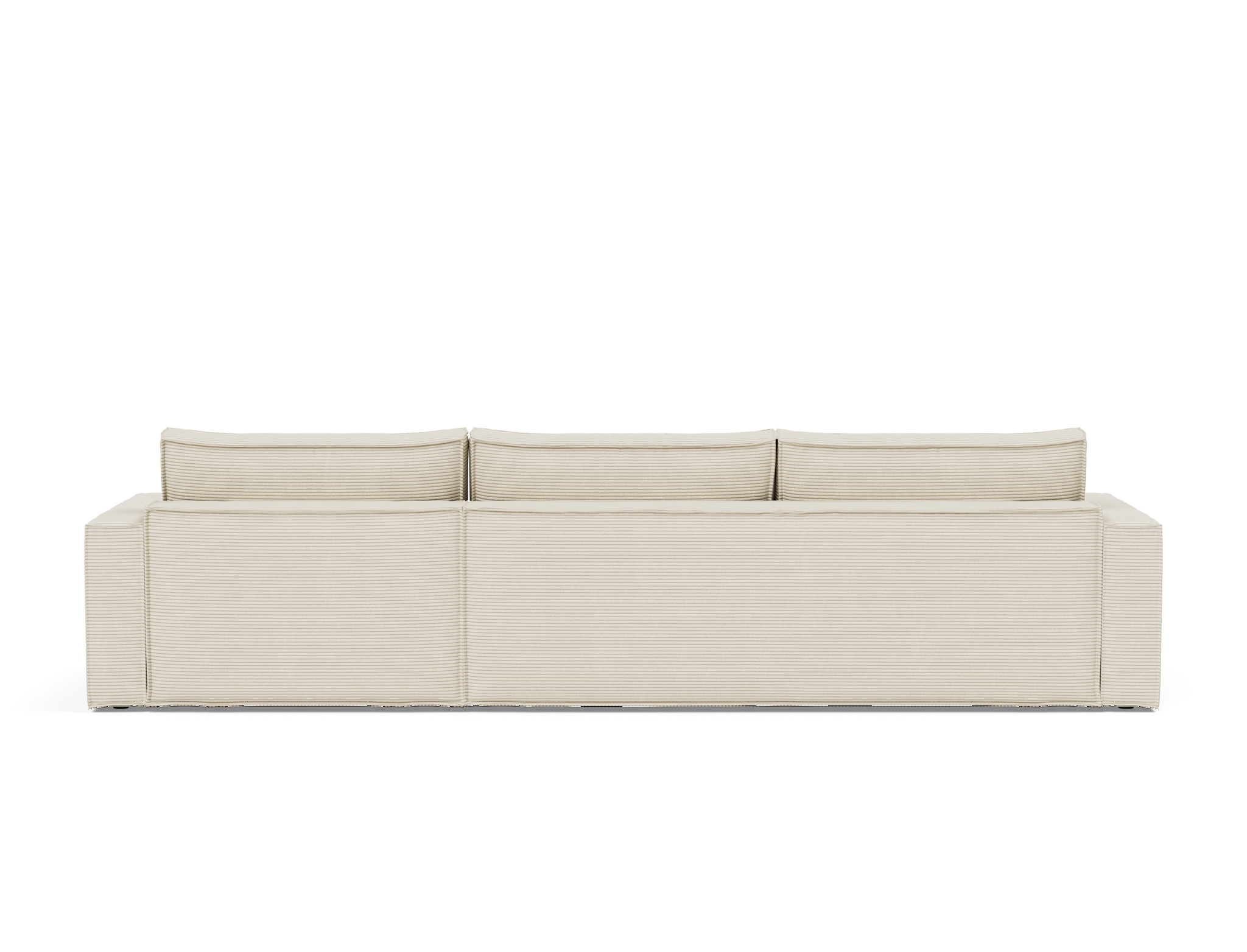 Schlafsofa Newilla mit Chaiselongue Kord Corduroy 594-Ivory