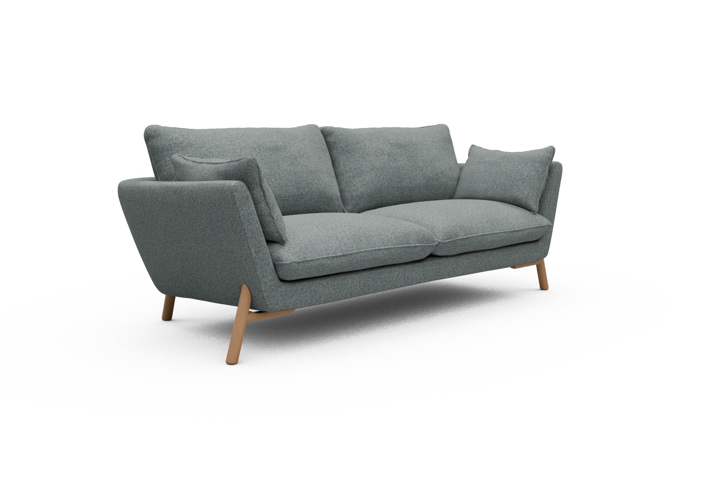 Sofa Emil 3-Sitzer Beinfarbe Eiche Natur Casone-Light-Mixed-Green