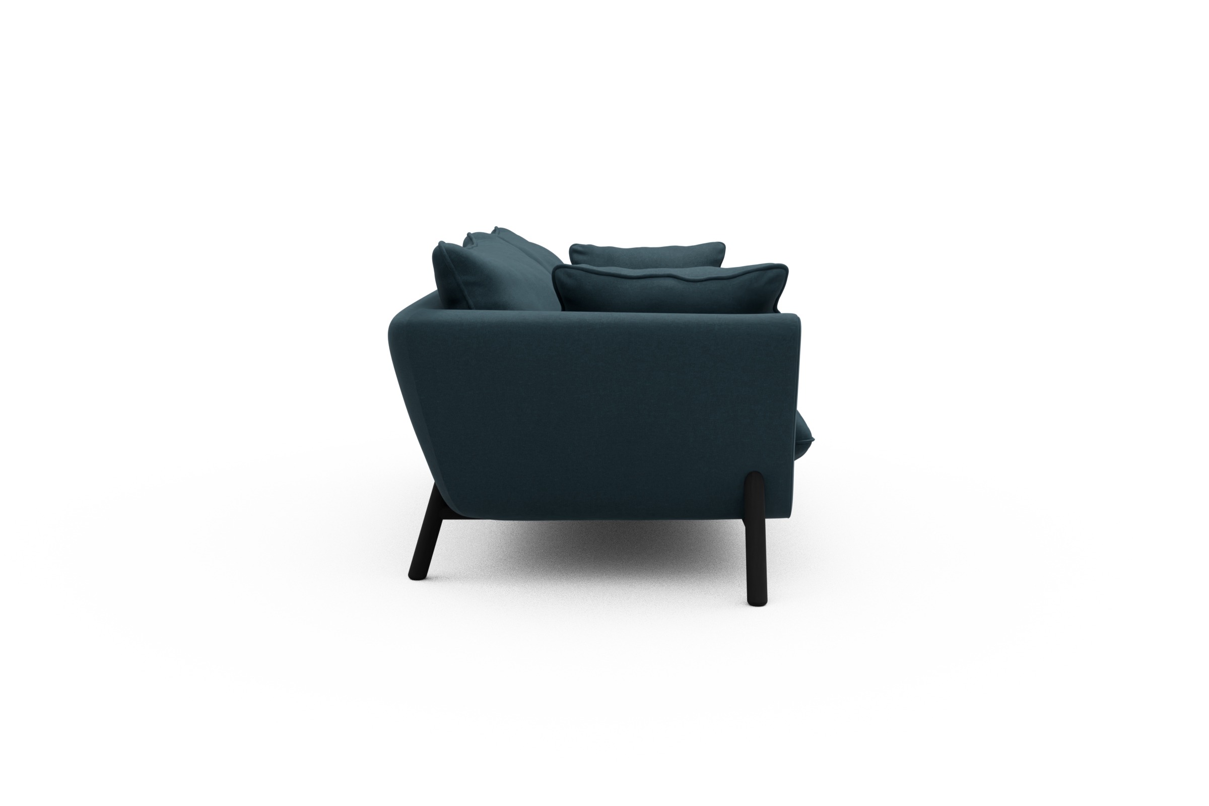 Sofa Emil PREMIUM 2-Sitzer Beinfarbe Eiche Schwarz Satya-Indigo