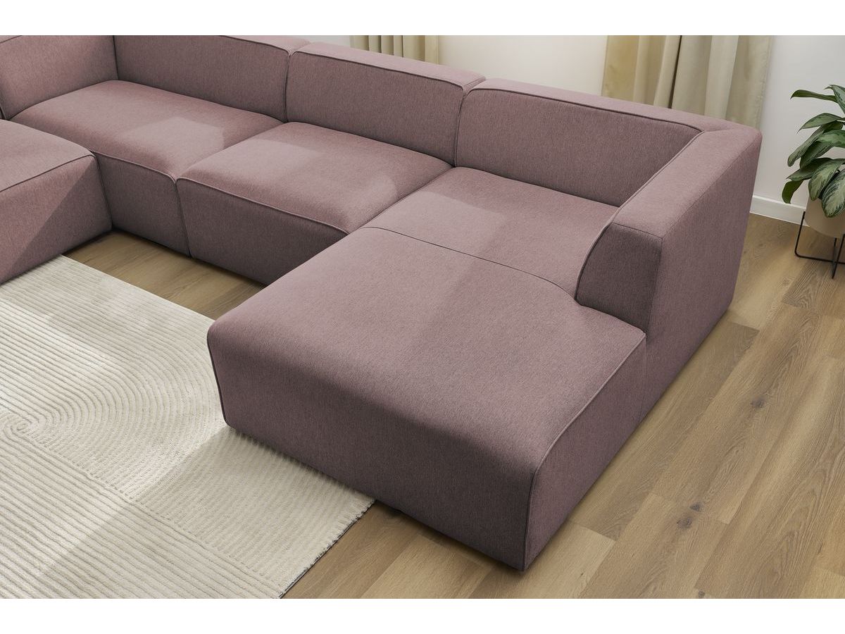 Bobochic Megeve Wohnlandschaft Melange-Stoff Rosa Ecke rechts