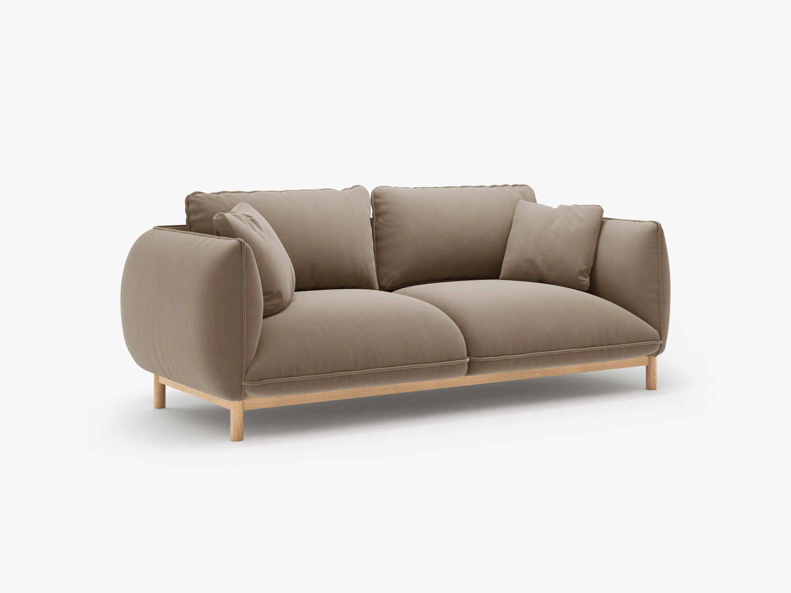 Micadoni Ada Sofa 2-Sitzer Samt Casino Hellbraun