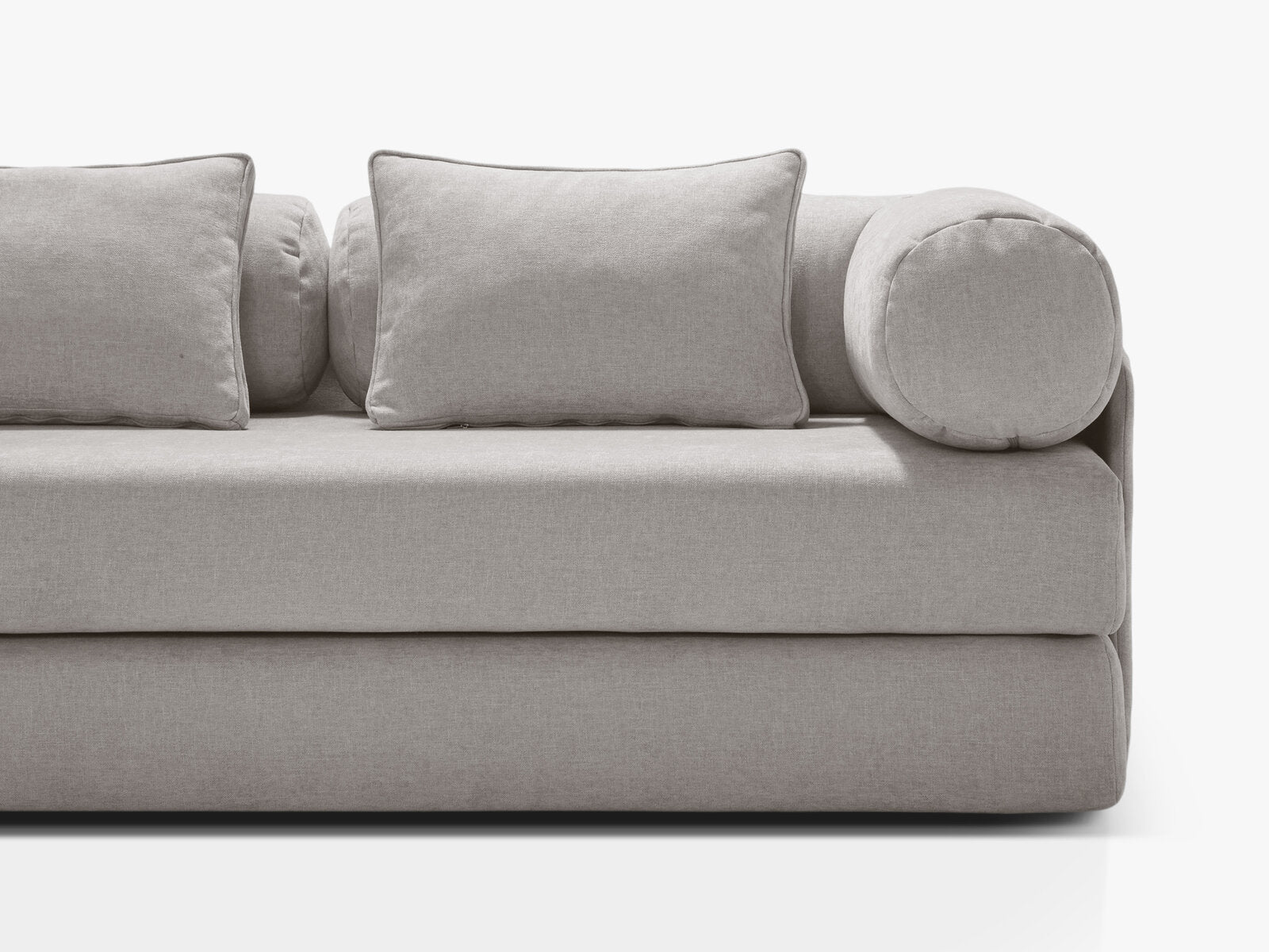 Micadoni Sofa Dreamy 3-Sitzer mit Schlaffunktion Strukturierter Stoff Liberty Hellgrau