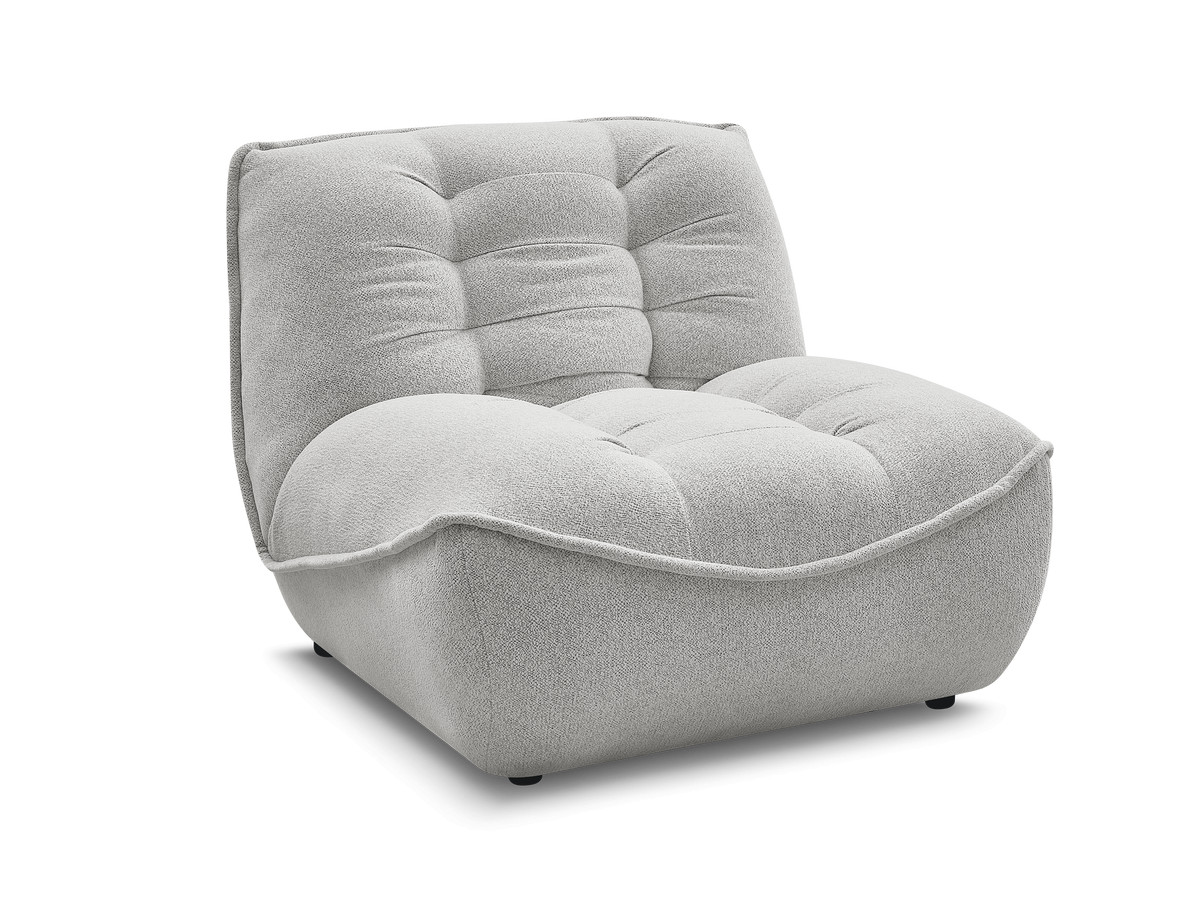 Bobochic Serena Sofamodul 1-Sitzer Melange-Stoff Hellgrau
