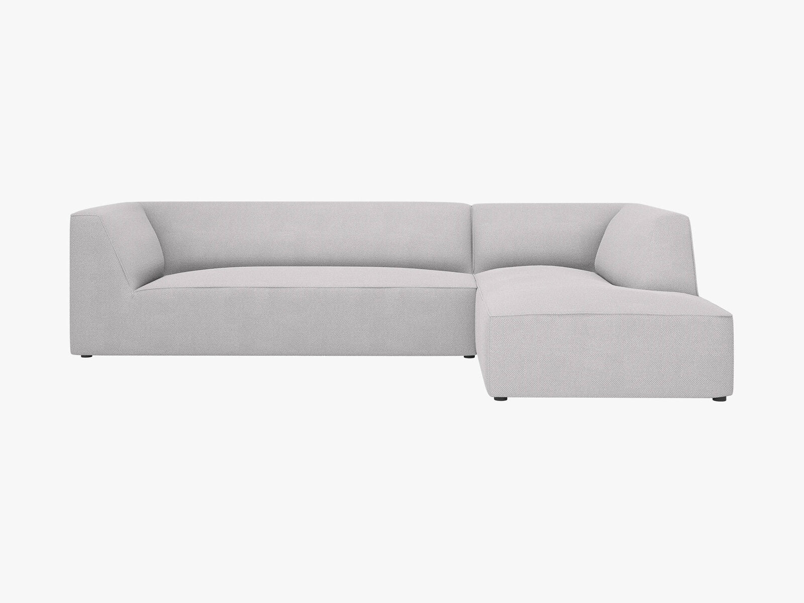 Micadoni 4-Sitzer Modular Sofa Ruby Rechts Strukturierter Stoff Ottawa Hellgrau