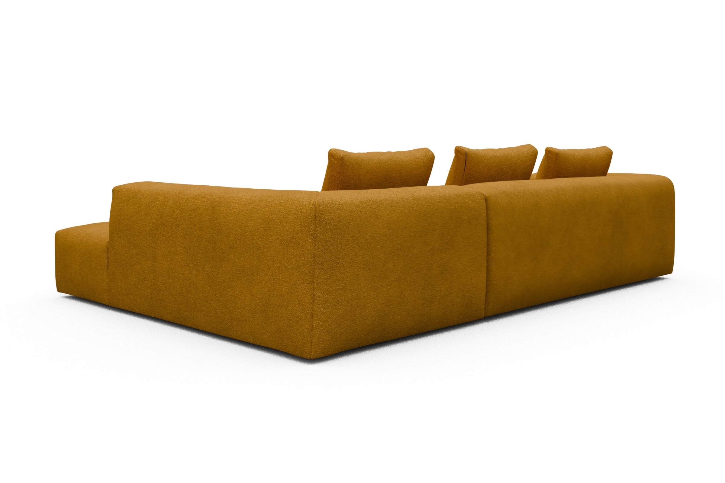 Ecksofa Fred Relax-Ecke rechts mit 2,5-Sitzer Boucle-Ochre