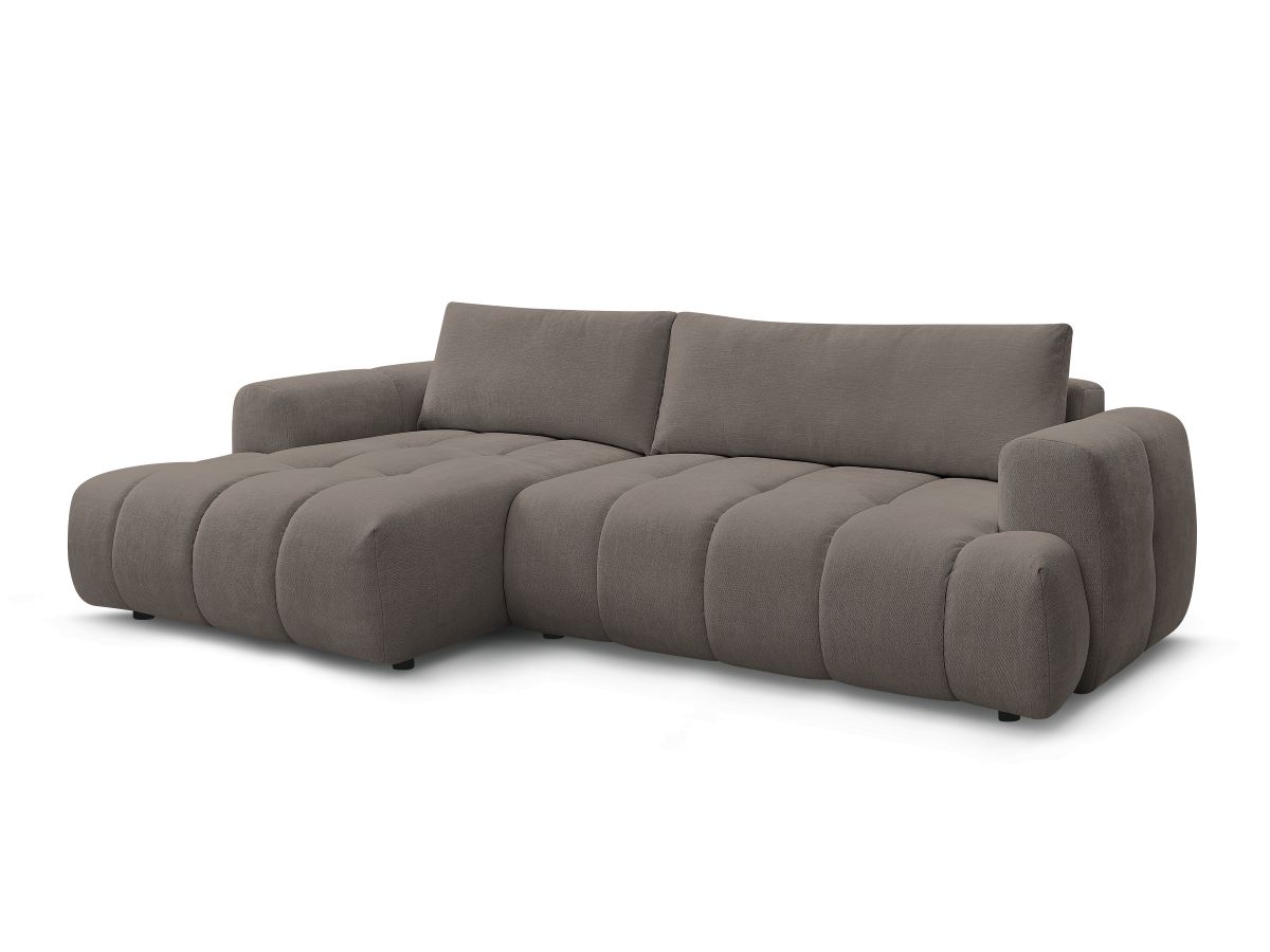 Bobochic Fuji Ecksofa mit Schlaffunktion und Bettkasten 292 × 160 cm Stoff Taupe Ecke links