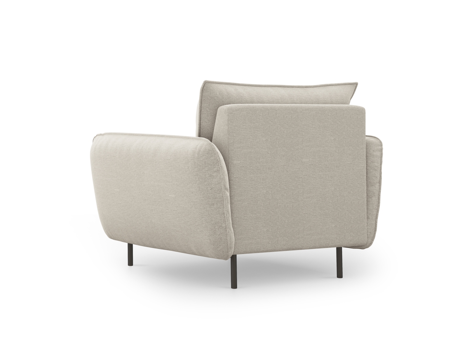 Cosmopolitan Design Sessel Vienna Strukturierter Stoff Positano Helles Beige Beine Schwarzes Metall