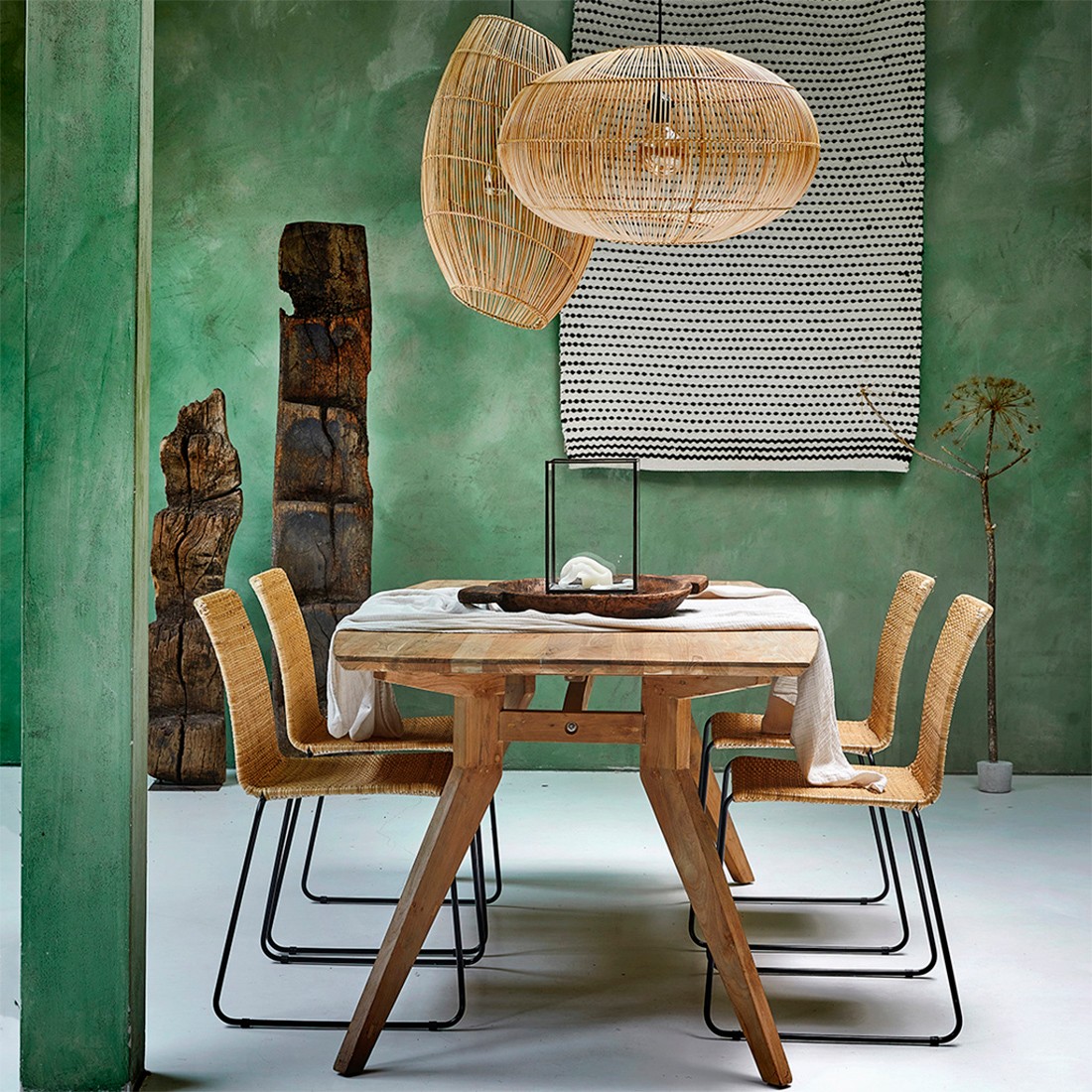 Raw Materials Rattan Pendelleuchte Halo