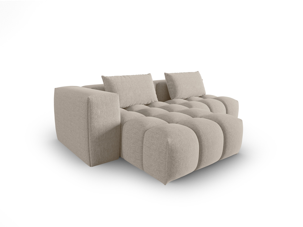 Cosmopolitan Design Ecksofa Verona 3-Sitzer offen Strukturierter Stoff Sorella Sand Links