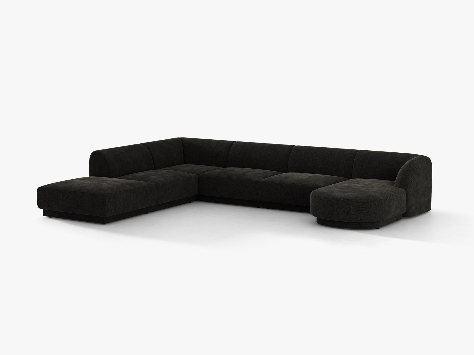 Micadoni Panorama-Ecksofa Miley 6-Sitzer Links Chenille Eden Anthrazit