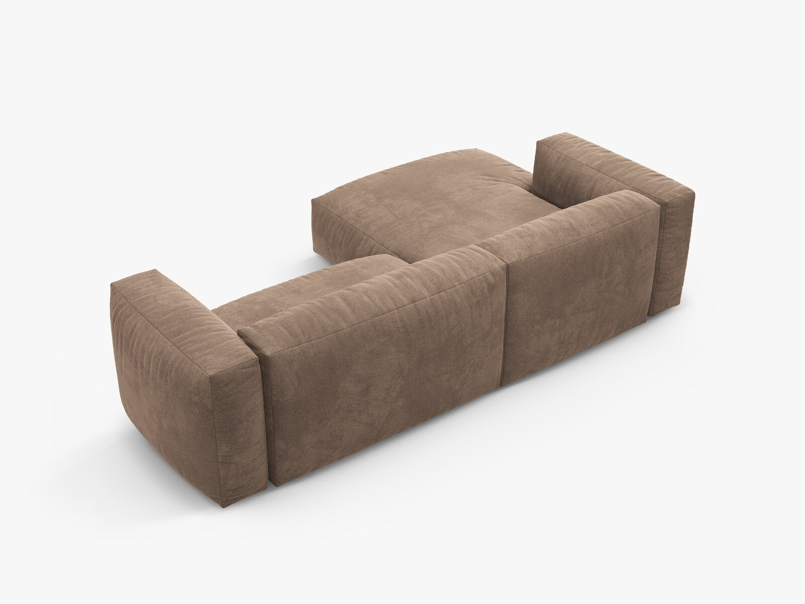 Micadoni Martina Ecksofa 4-Sitzer mit Schlaffunktion Links Samt Vogue Dunkelbeige