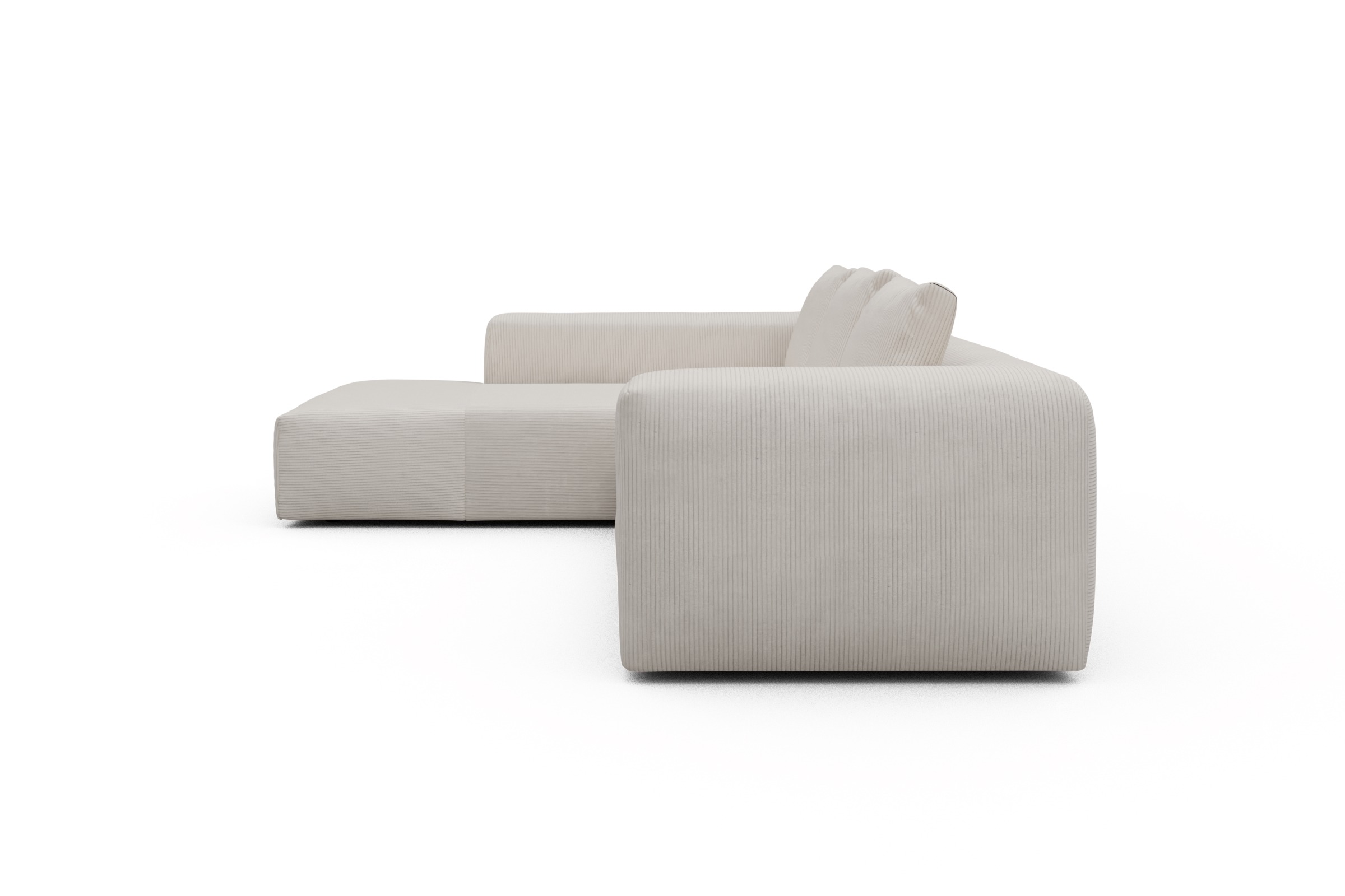 Ecksofa Fred Relax-Ecke links mit 2,5-Sitzer Corduroy-Ivory