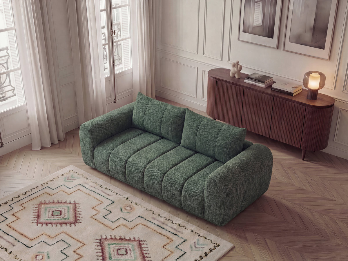 Bobochic Nesty Sofa 3-Sitzer Melange-Stoff Dunkelgrün