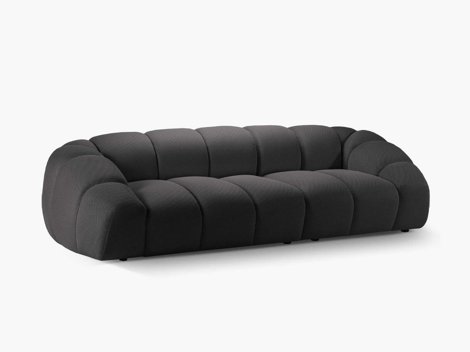 Micadoni Sofa Diana 4-Sitzer 3D-Stoff Espresso