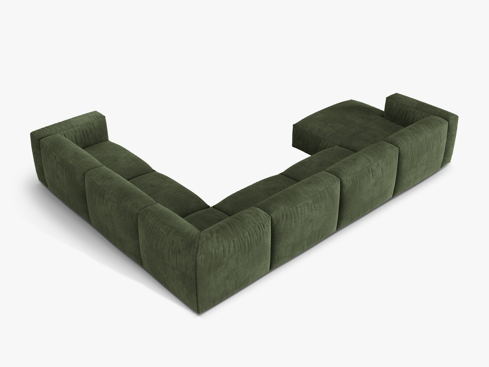 Micadoni modulares Ecksofa XL Martina 6-Sitzer Rechts Samt Vogue Grün