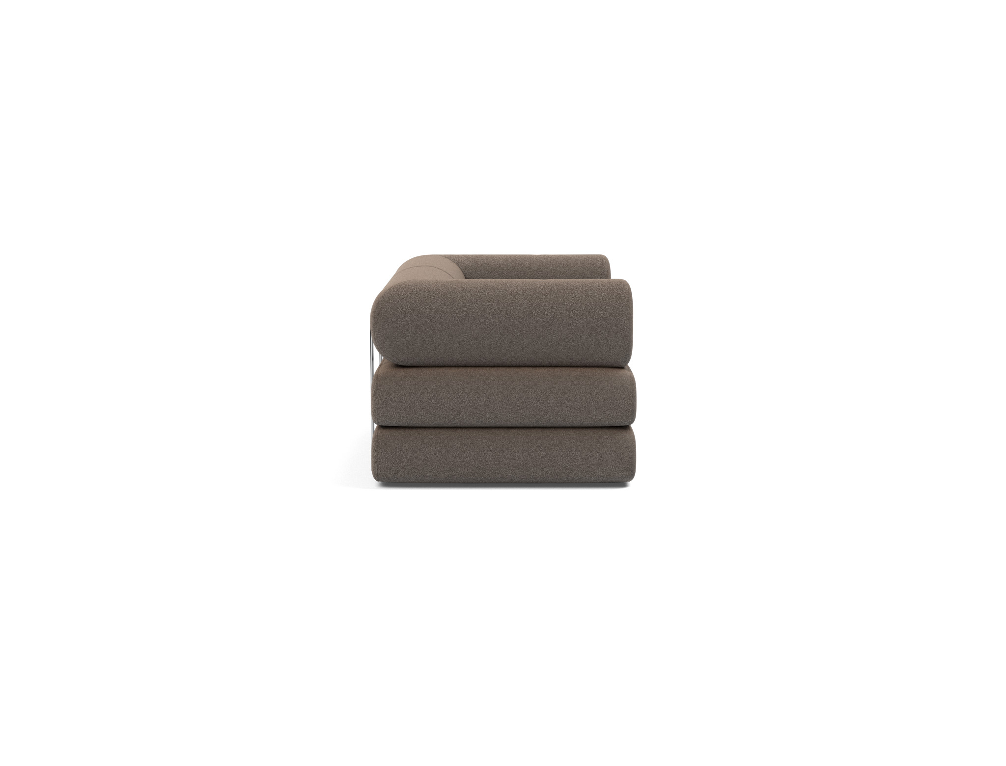 Tagesbett Circlus mit L-förmigen Armlehnen Boucle Skandi 530-Taupe