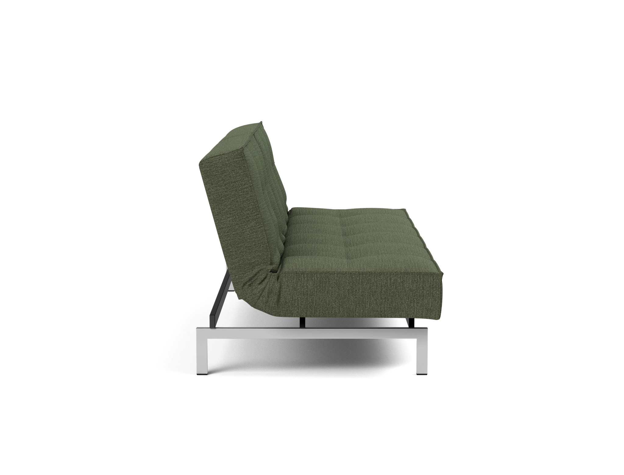 Schlafsofa Splitback Strukturierter Stoff Taura 353-Forest Beine Chrom