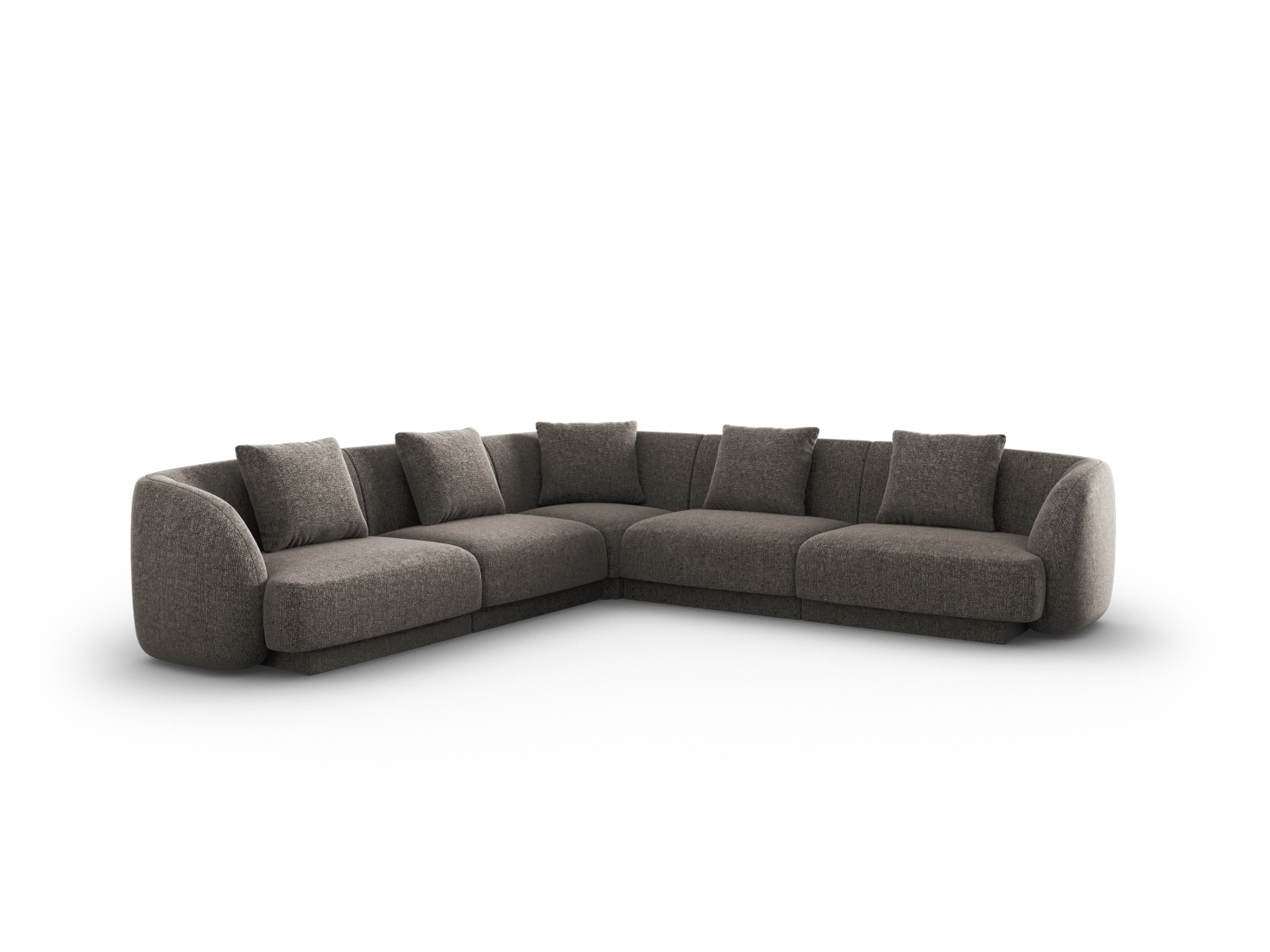 Cosmopolitan Design Wendbares Ecksofa Tulum 5-Sitzer Chenille Eden Hellgrau