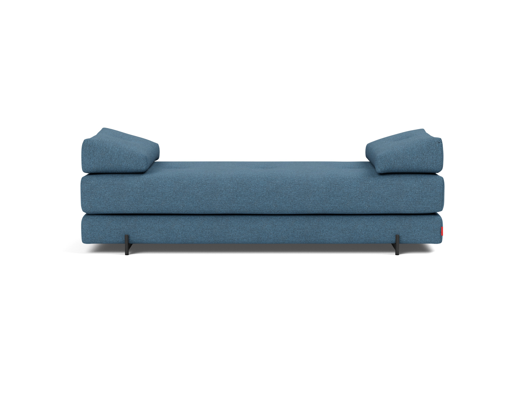Tagesbett Sigmund Strukturierter Stoff Weda 302-Weda-Blue Beine Indu schwarz