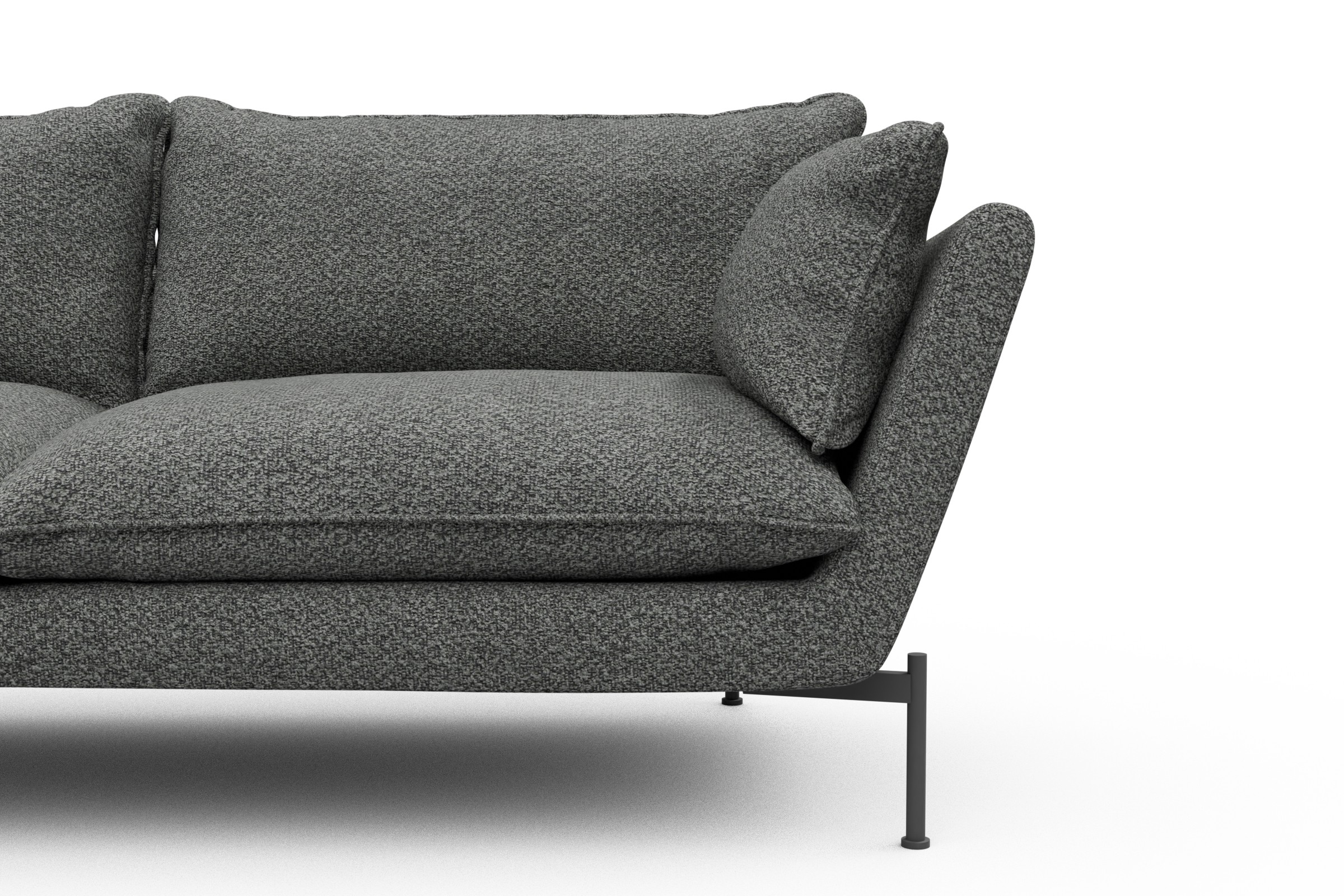 Sofa Anton Soft 2-Sitzer Boucle Vanora 868-Warm-Grey